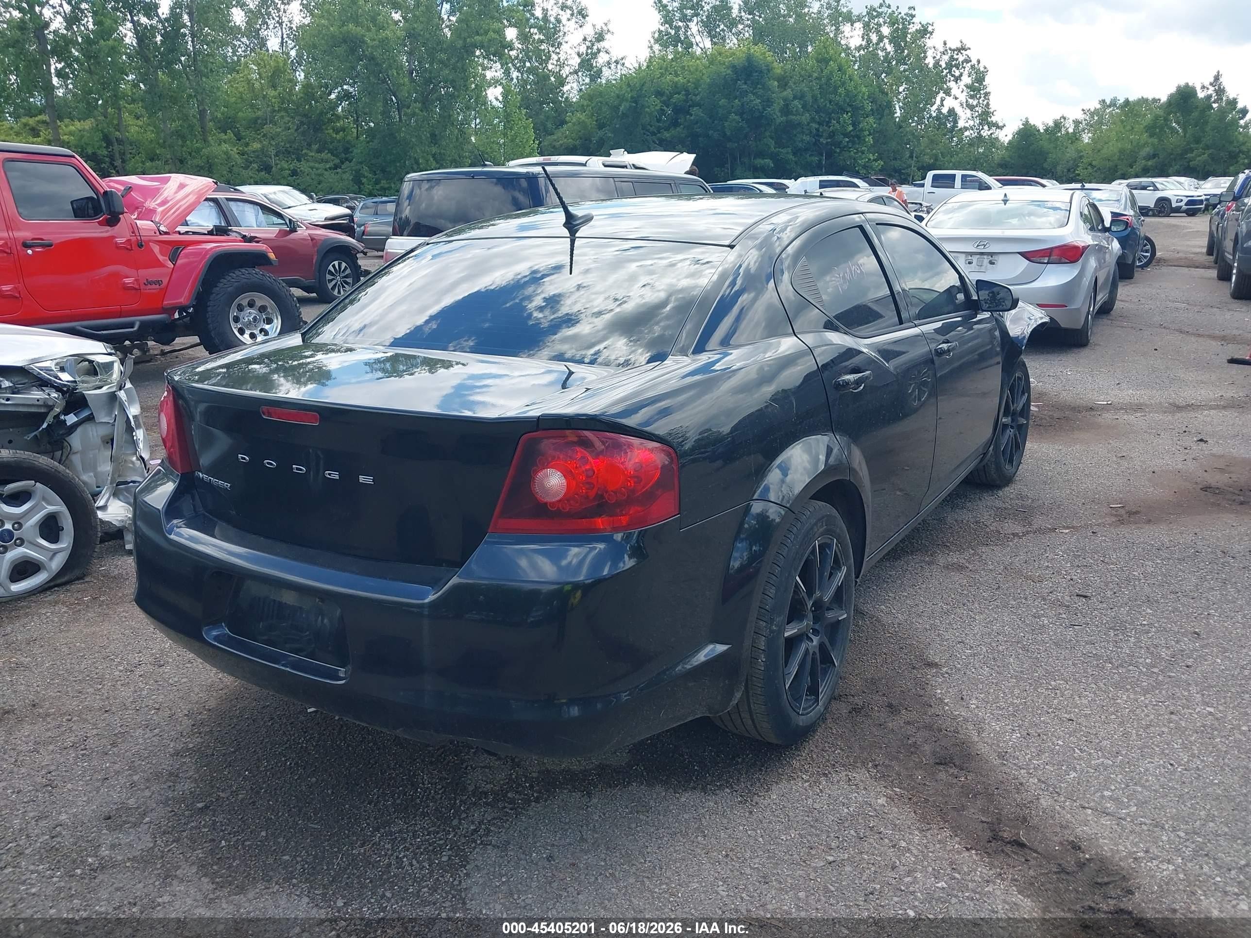 2012 Dodge Avenger Se Black vin: 1C3CDZAB8CN150925