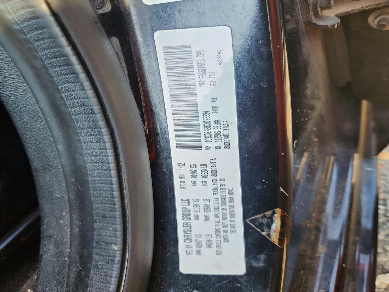 2012 Dodge Avenger Se Black vin: 1C3CDZAB8CN173394