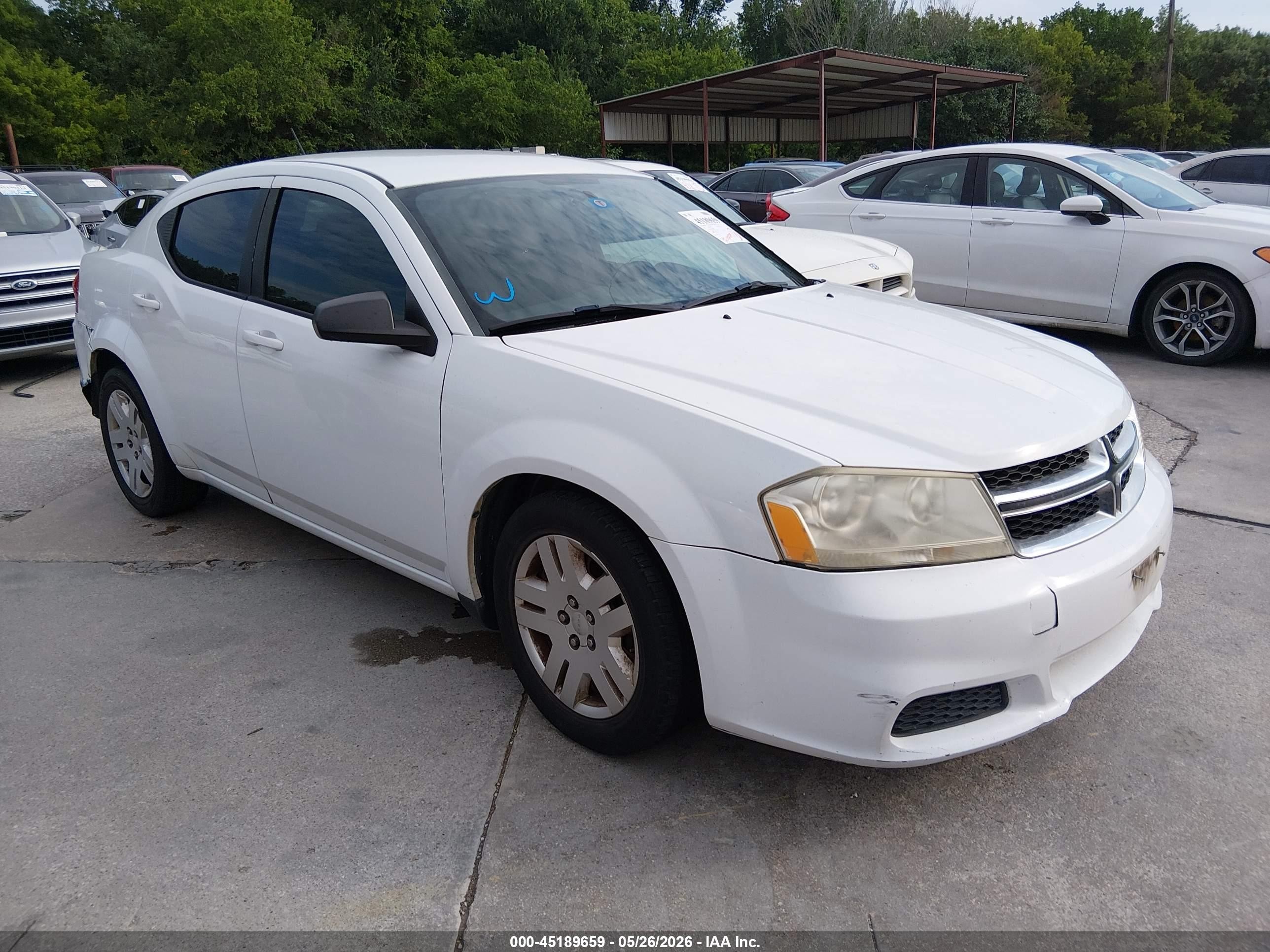 2012 Dodge Avenger Se White vin: 1C3CDZAB8CN286228