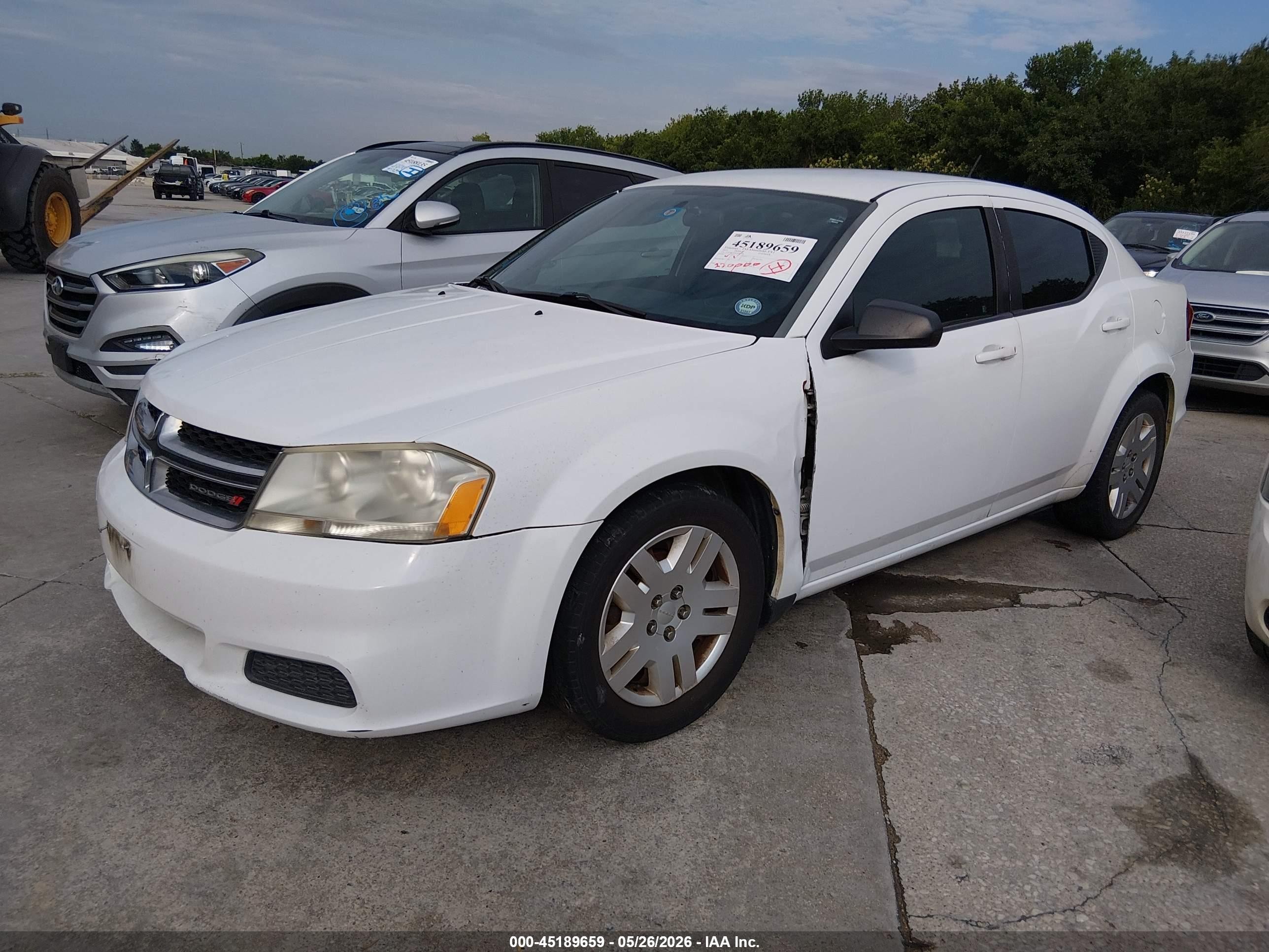 2012 Dodge Avenger Se White vin: 1C3CDZAB8CN286228