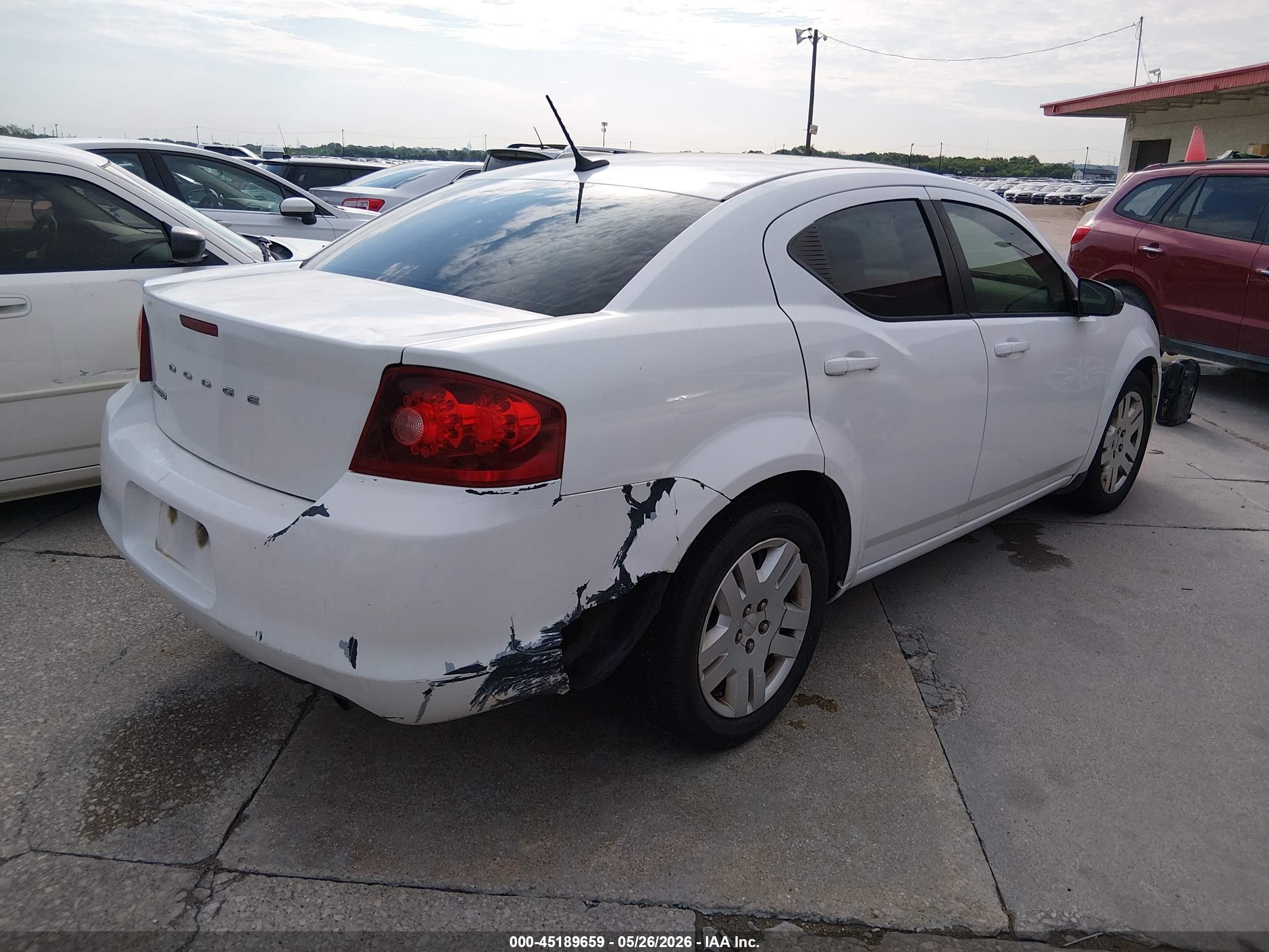 2012 Dodge Avenger Se White vin: 1C3CDZAB8CN286228