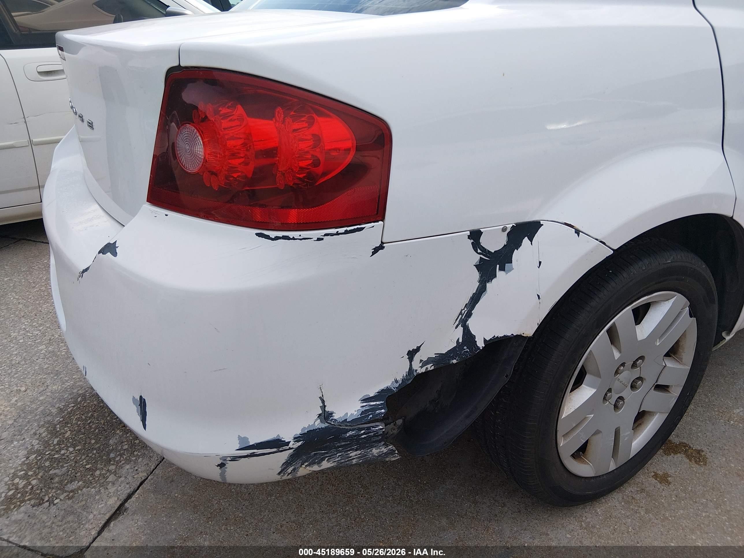 2012 Dodge Avenger Se White vin: 1C3CDZAB8CN286228