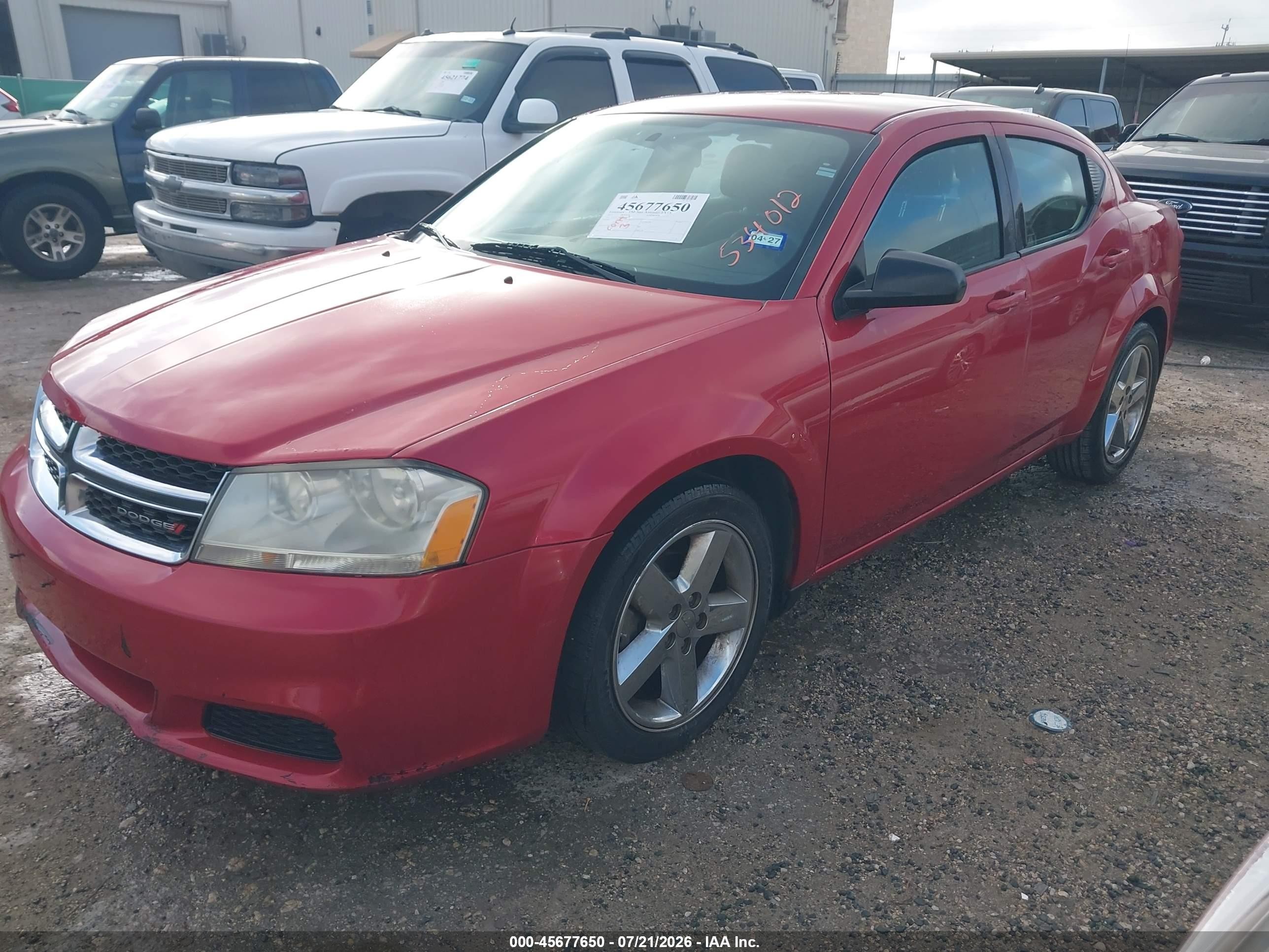 2013 Dodge Avenger Se Red vin: 1C3CDZAB8DN534012