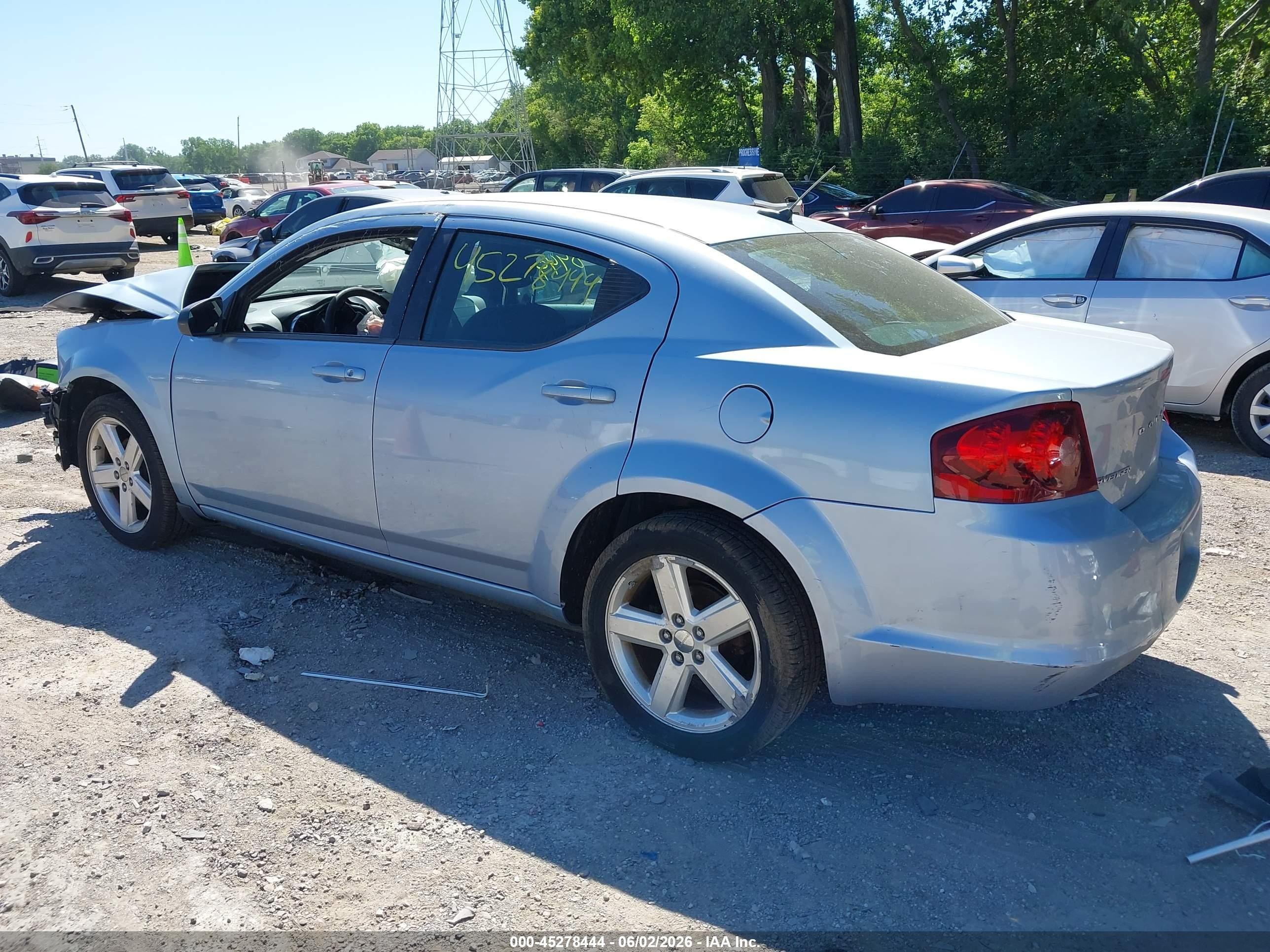 2013 Dodge Avenger Se Light Blue vin: 1C3CDZAB8DN563994