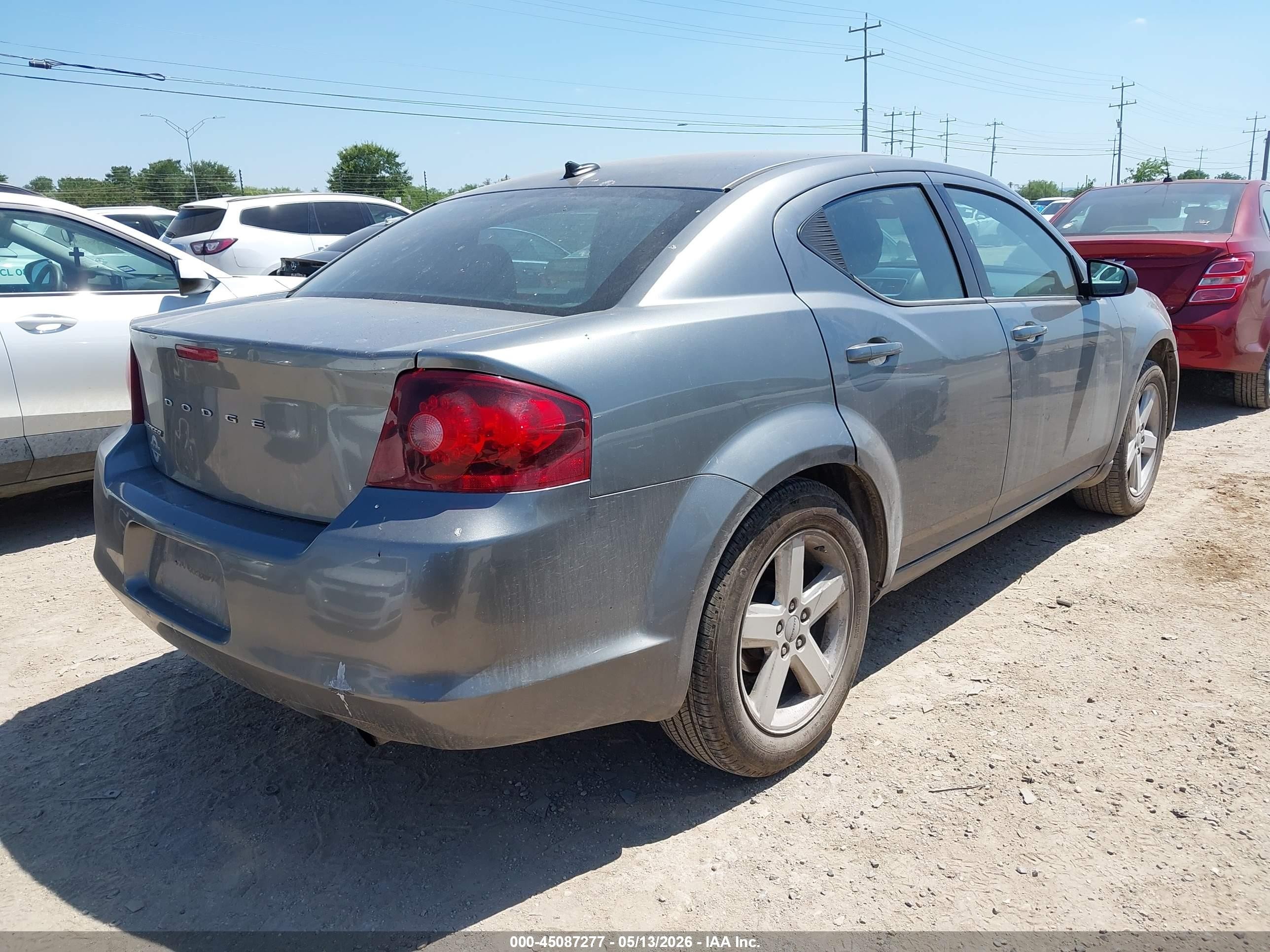 2013 Dodge Avenger Se Gray vin: 1C3CDZAB8DN740303