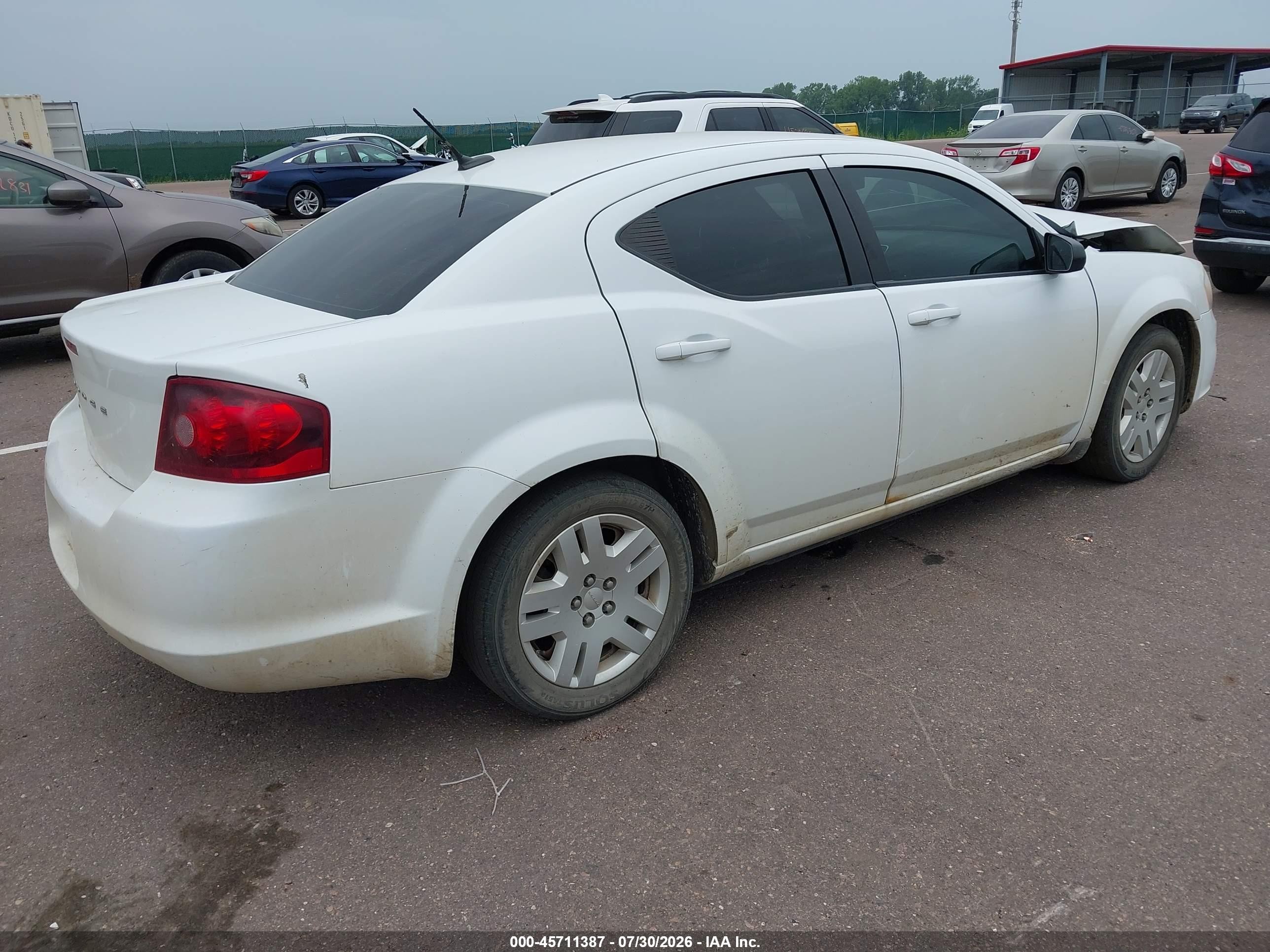 2014 Dodge Avenger Se White vin: 1C3CDZAB8EN139989