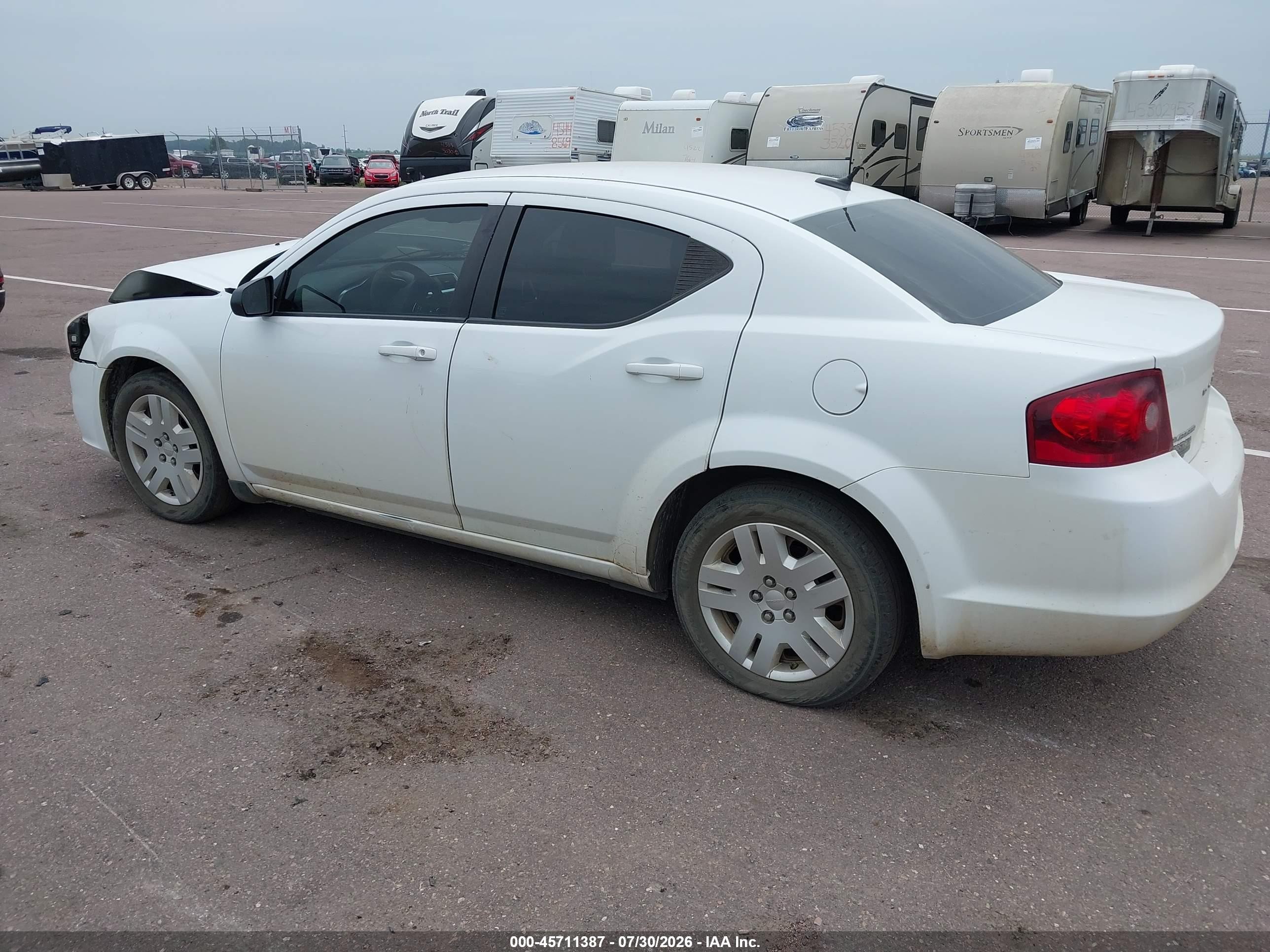 2014 Dodge Avenger Se White vin: 1C3CDZAB8EN139989