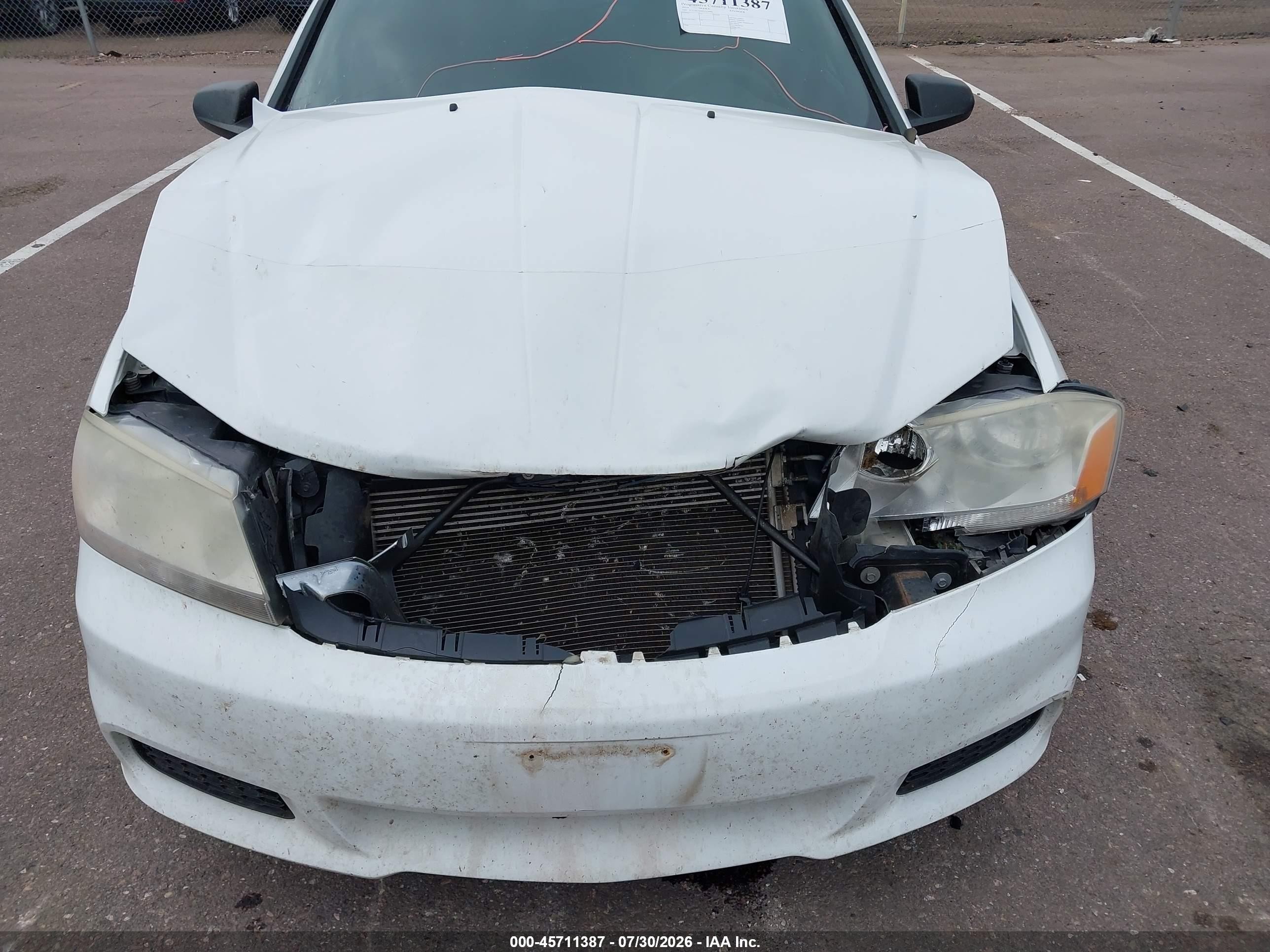 2014 Dodge Avenger Se White vin: 1C3CDZAB8EN139989