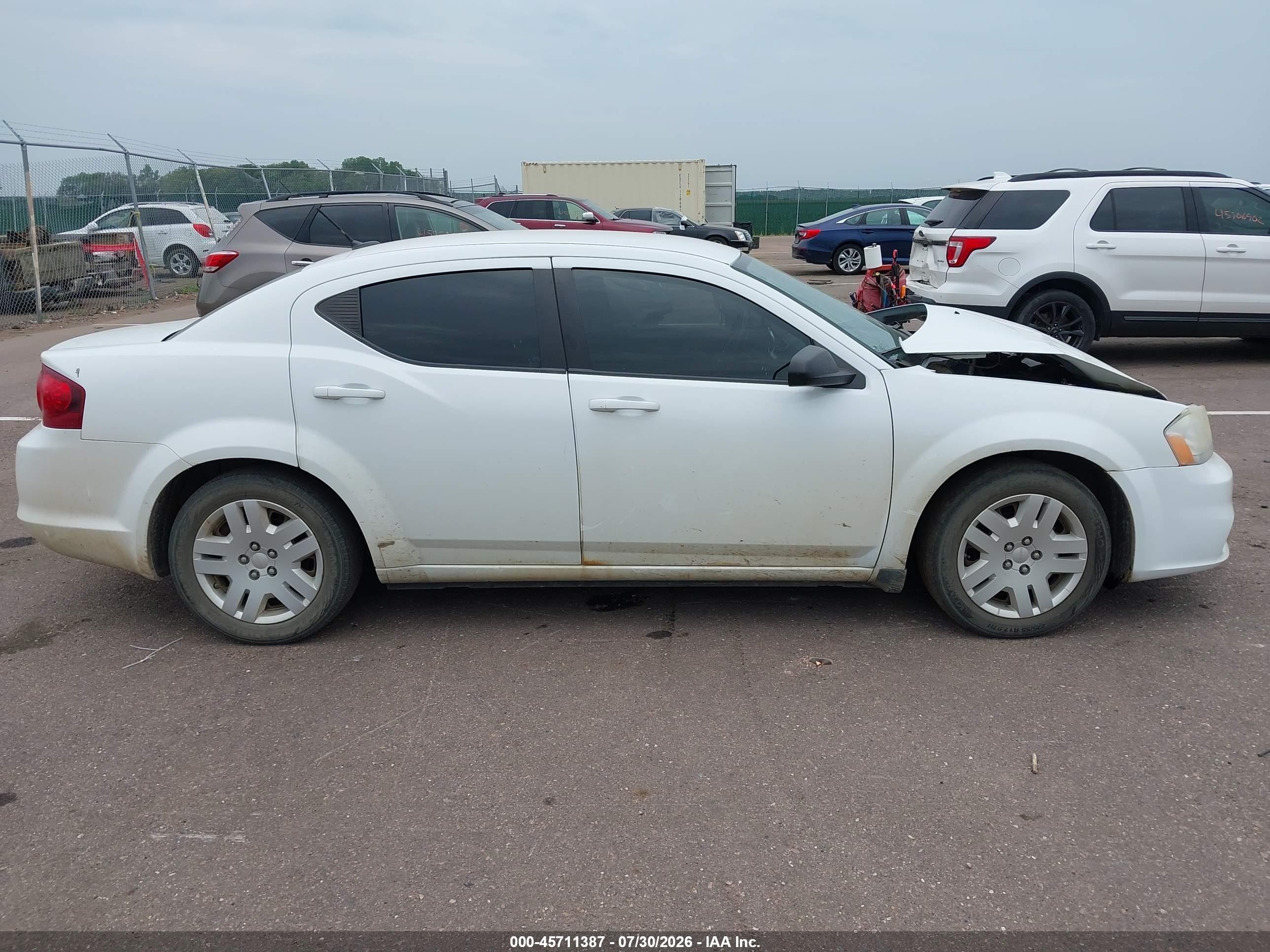 2014 Dodge Avenger Se White vin: 1C3CDZAB8EN139989