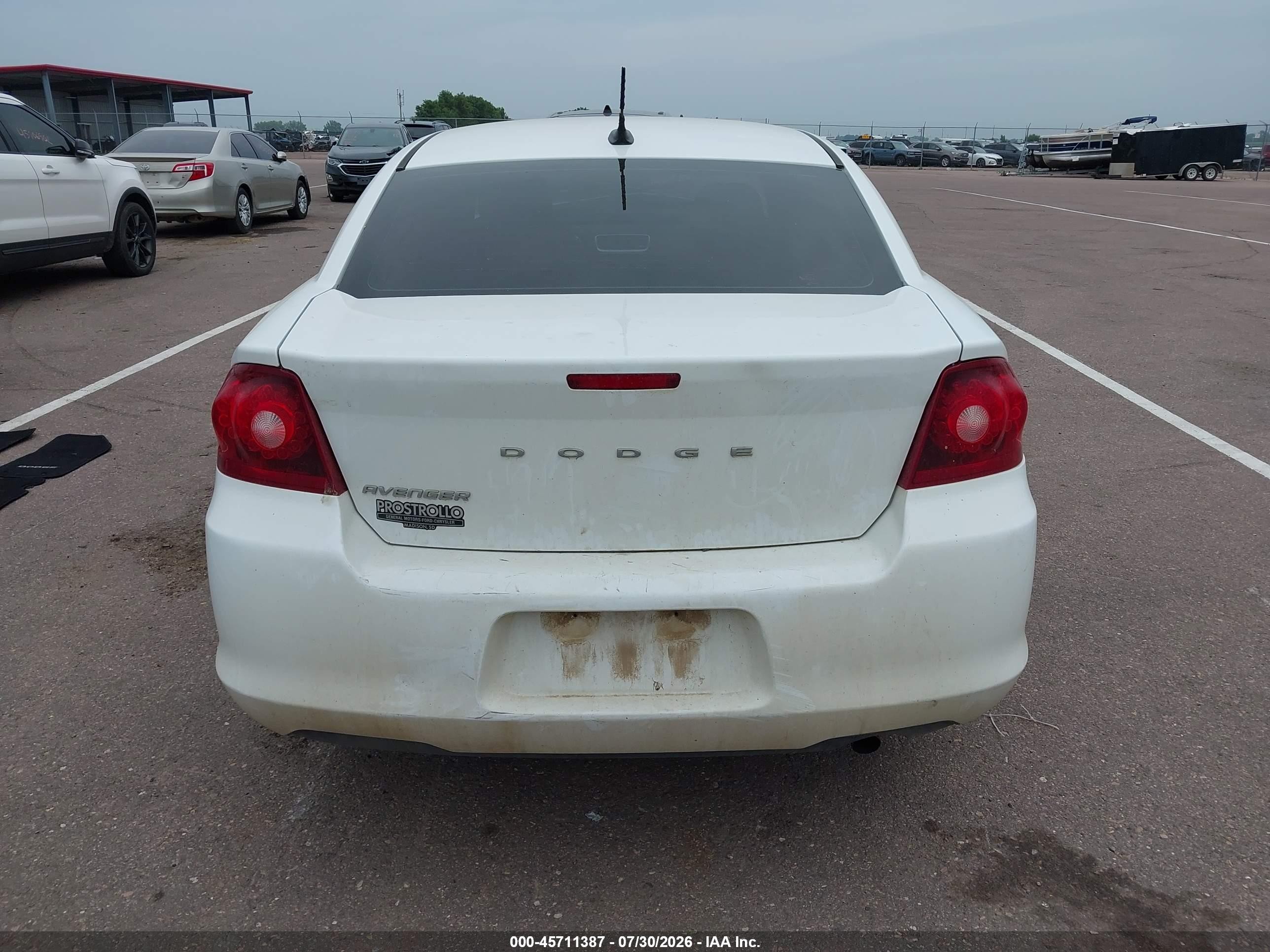 2014 Dodge Avenger Se White vin: 1C3CDZAB8EN139989