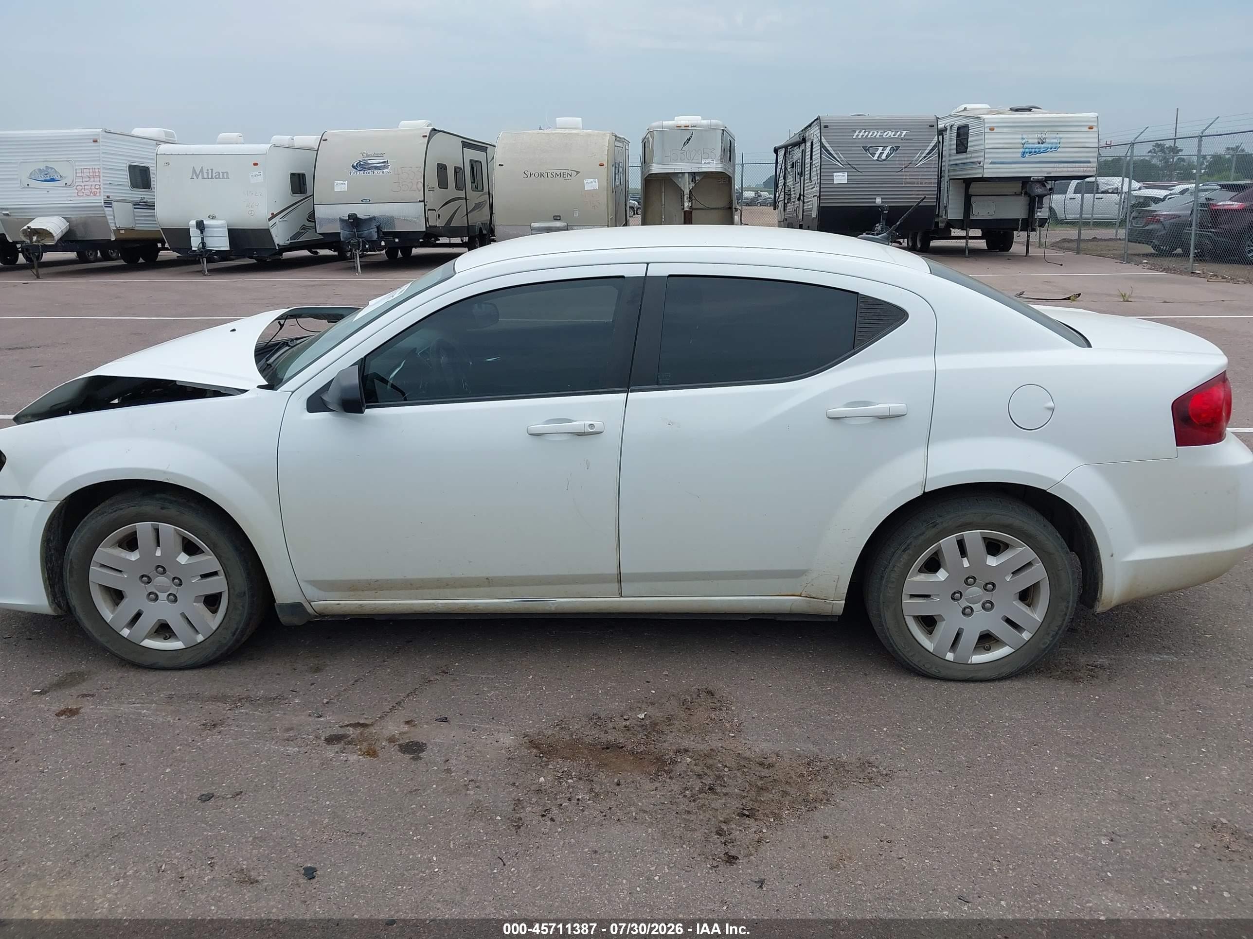 2014 Dodge Avenger Se White vin: 1C3CDZAB8EN139989