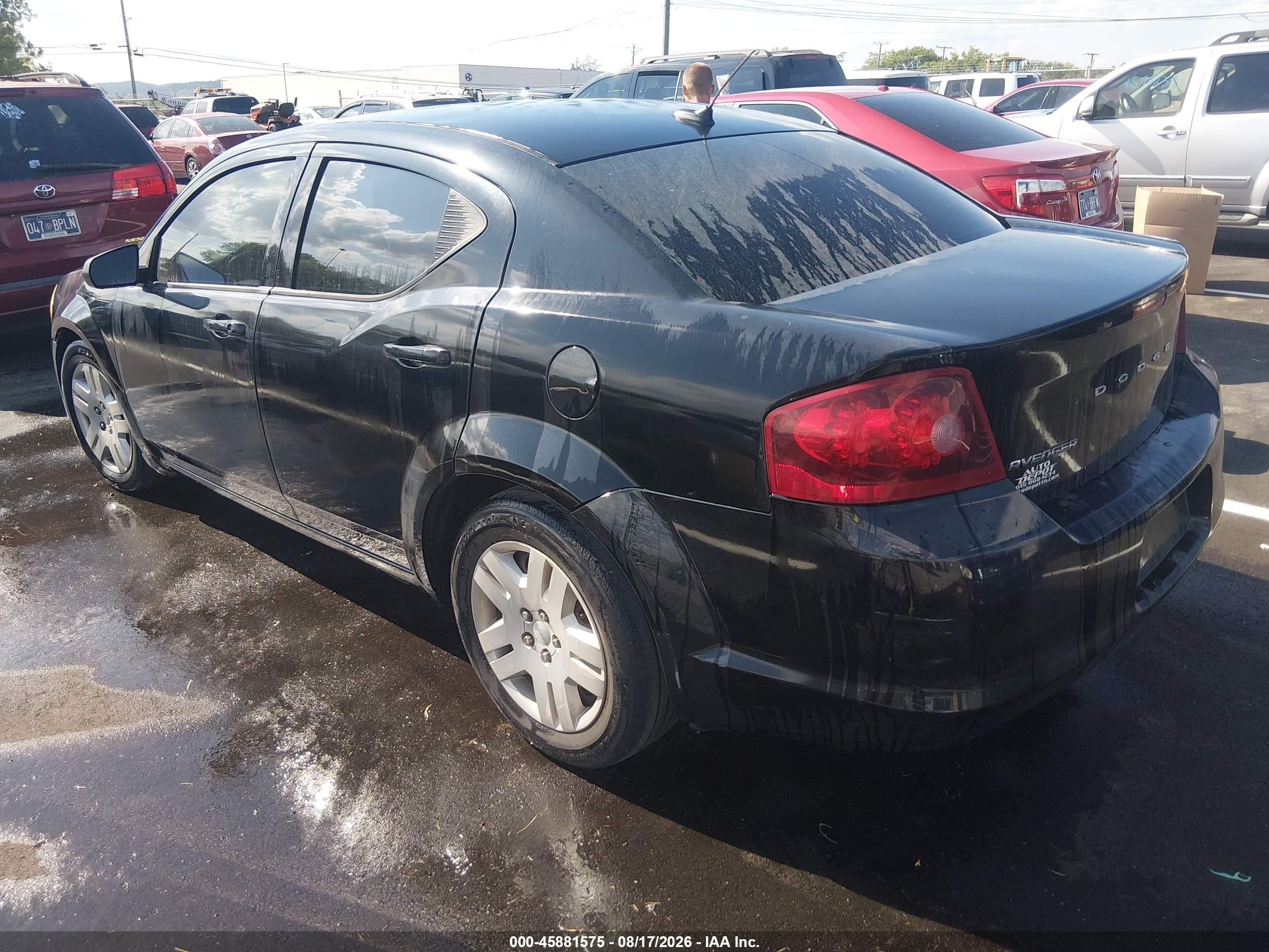 2014 Dodge Avenger Se Черный vin: 1C3CDZAB8EN165590