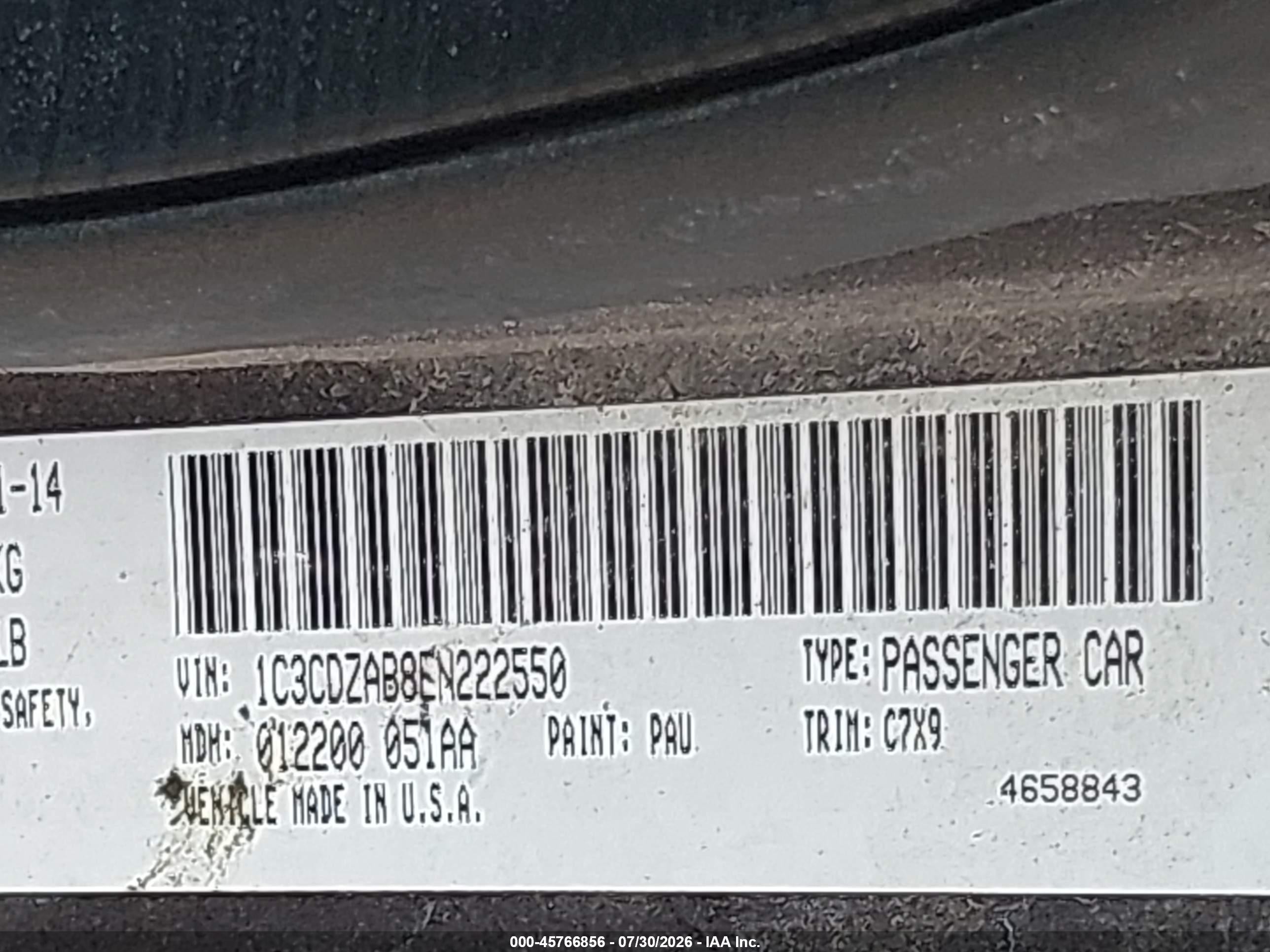 2014 Dodge Avenger Se Серый vin: 1C3CDZAB8EN222550