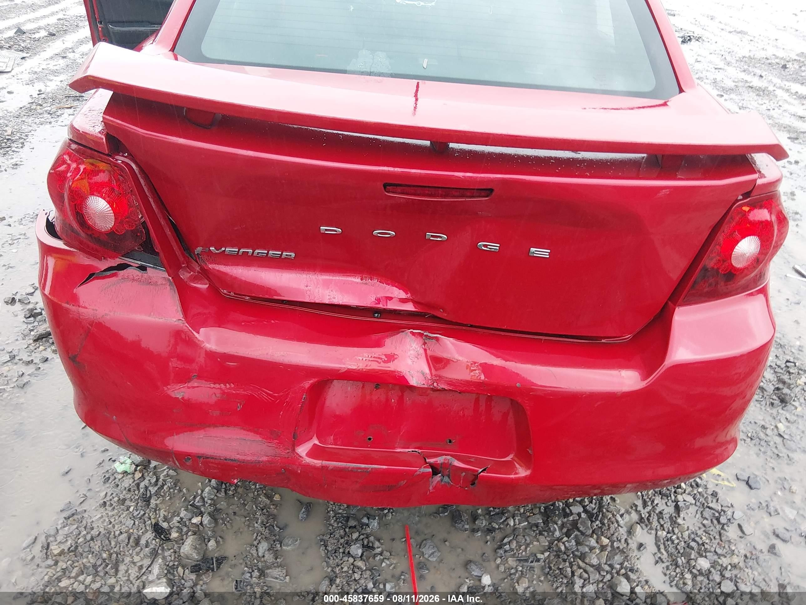 2014 Dodge Avenger Se Red vin: 1C3CDZAB8EN237565