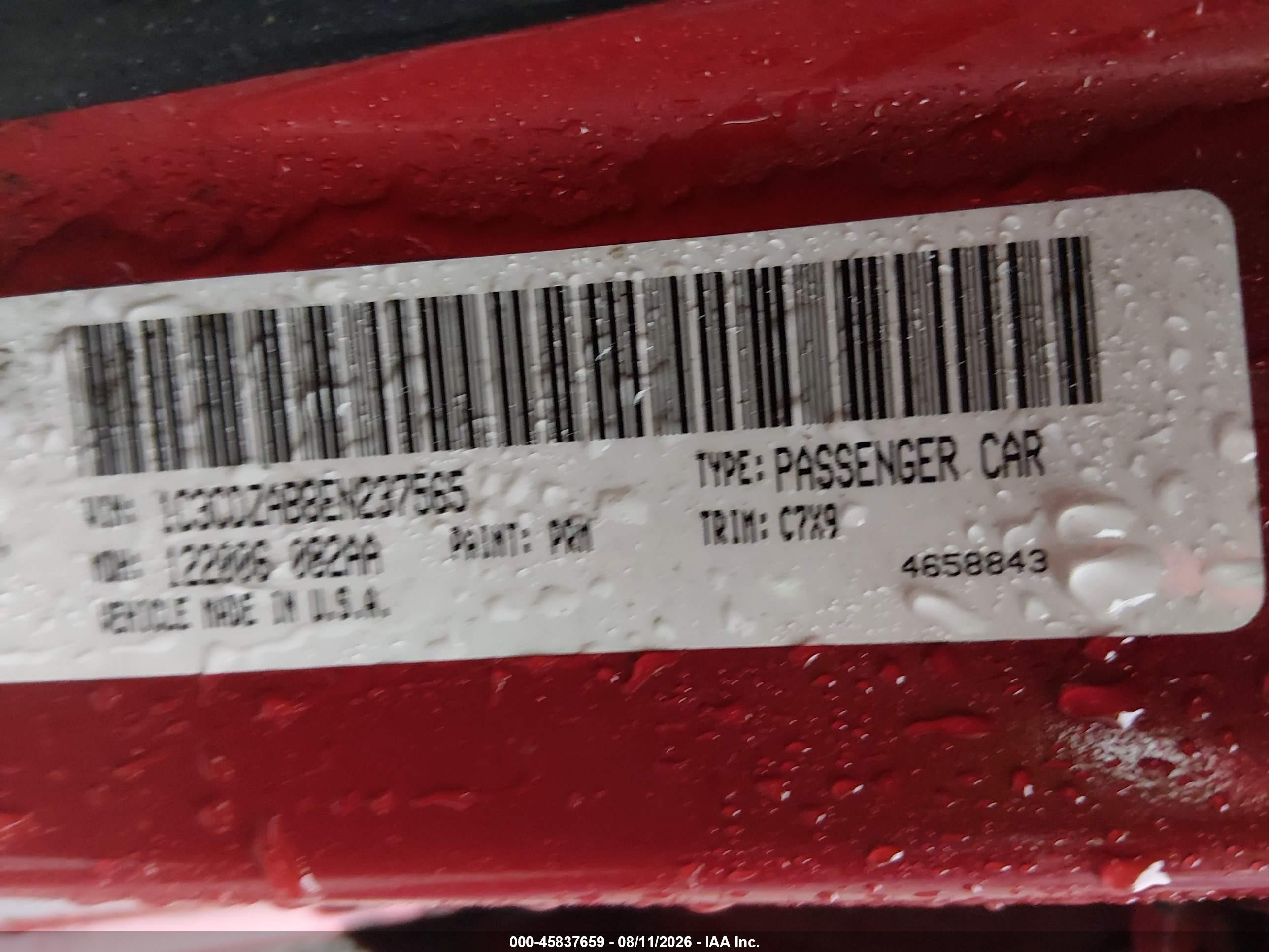 2014 Dodge Avenger Se Red vin: 1C3CDZAB8EN237565