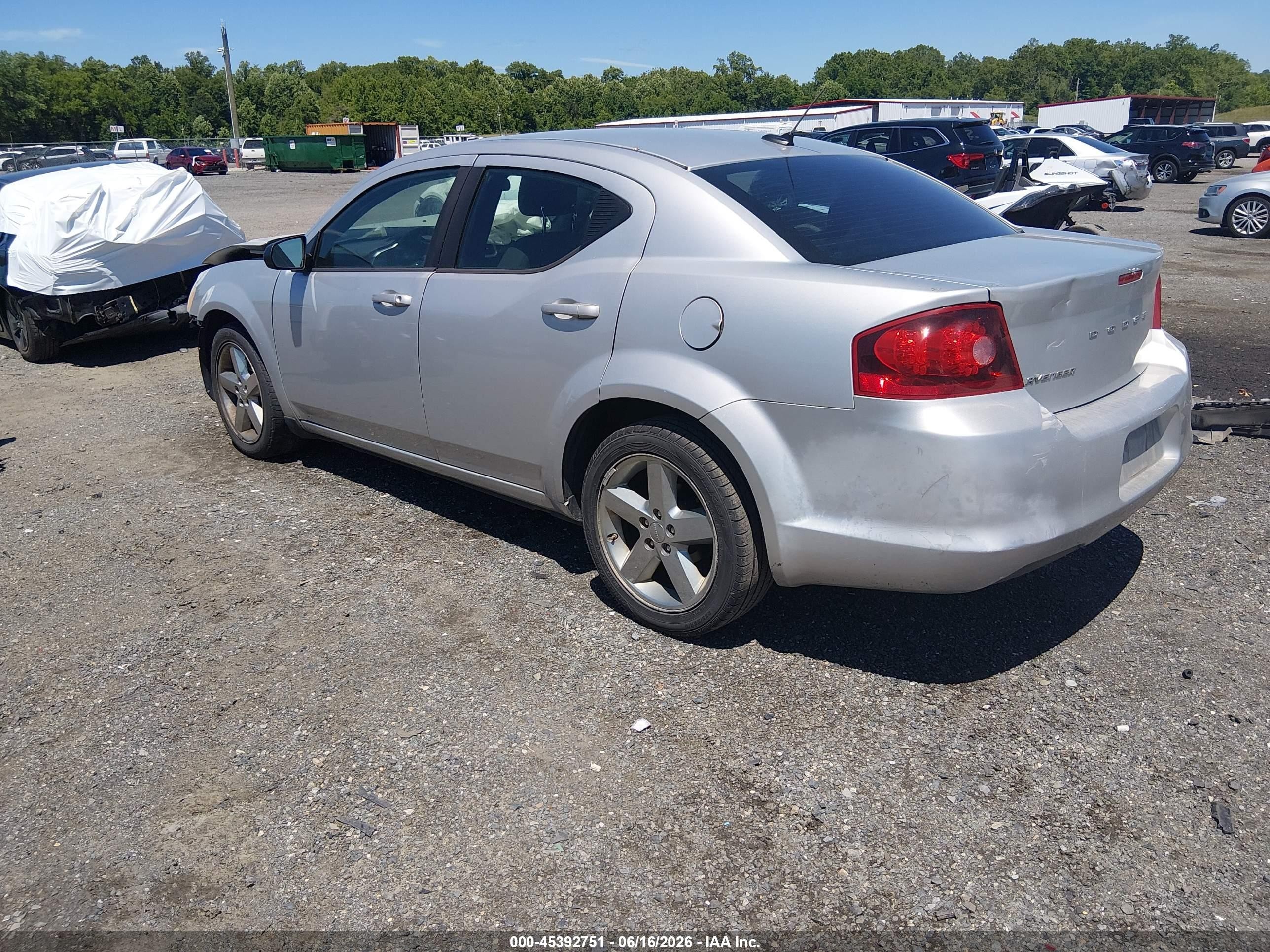 2012 Dodge Avenger Se Silver vin: 1C3CDZAB9CN141635