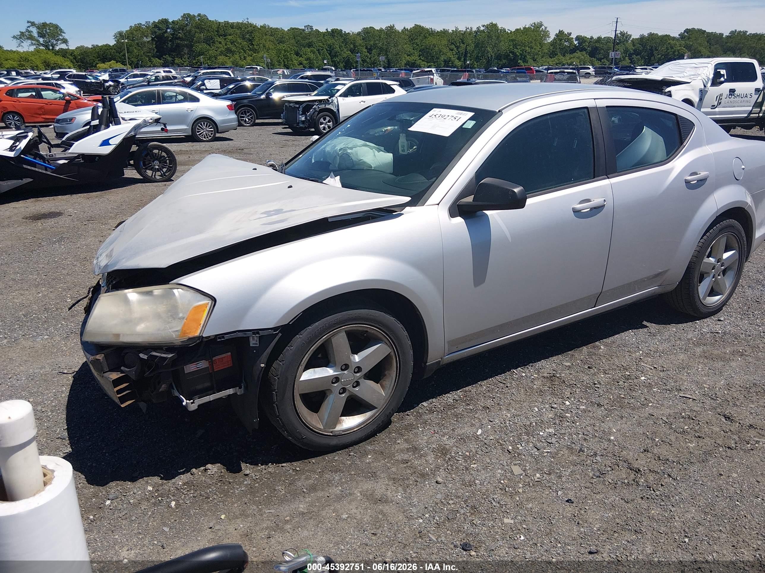 2012 Dodge Avenger Se Silver vin: 1C3CDZAB9CN141635