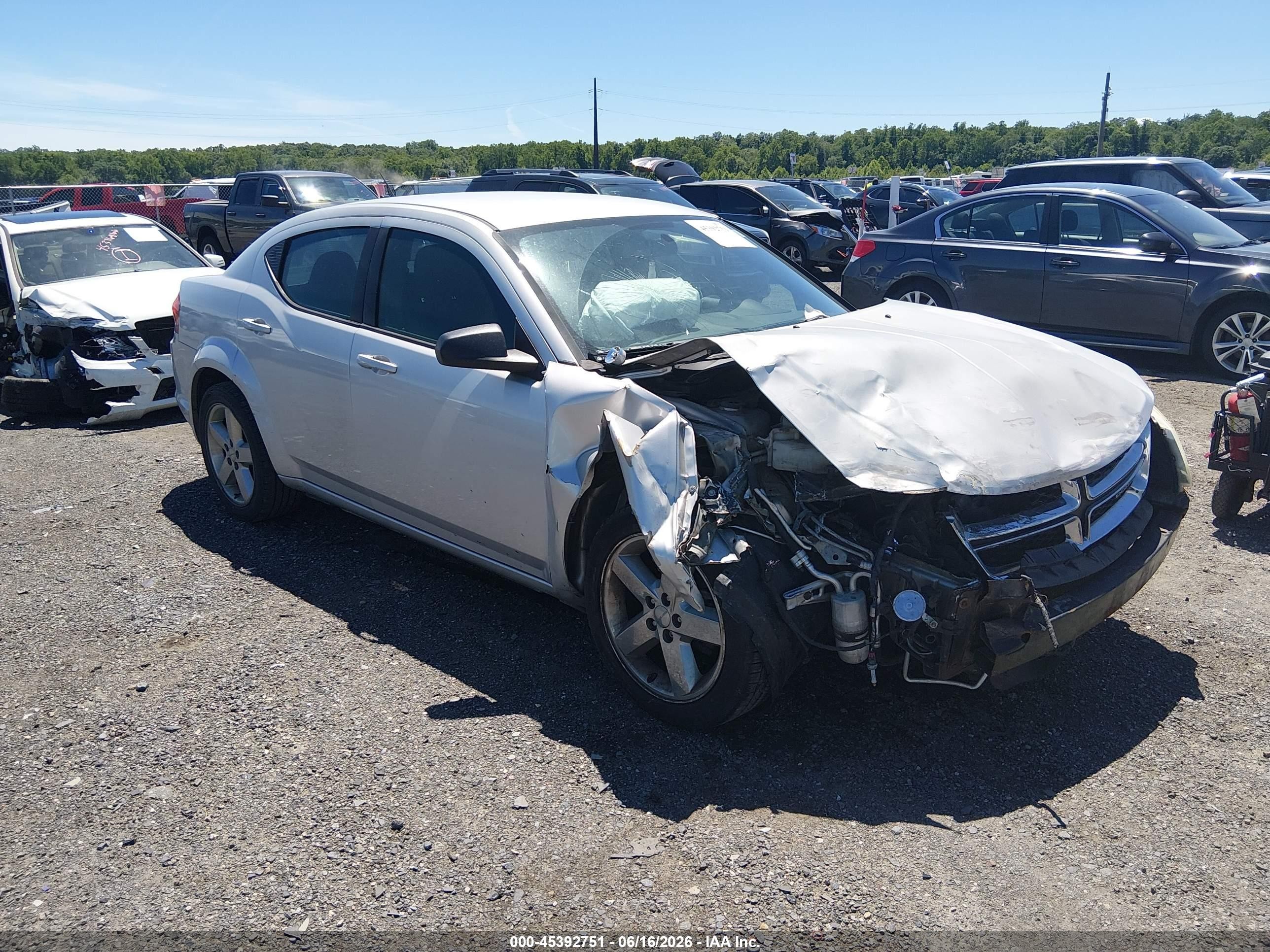 2012 Dodge Avenger Se Silver vin: 1C3CDZAB9CN141635