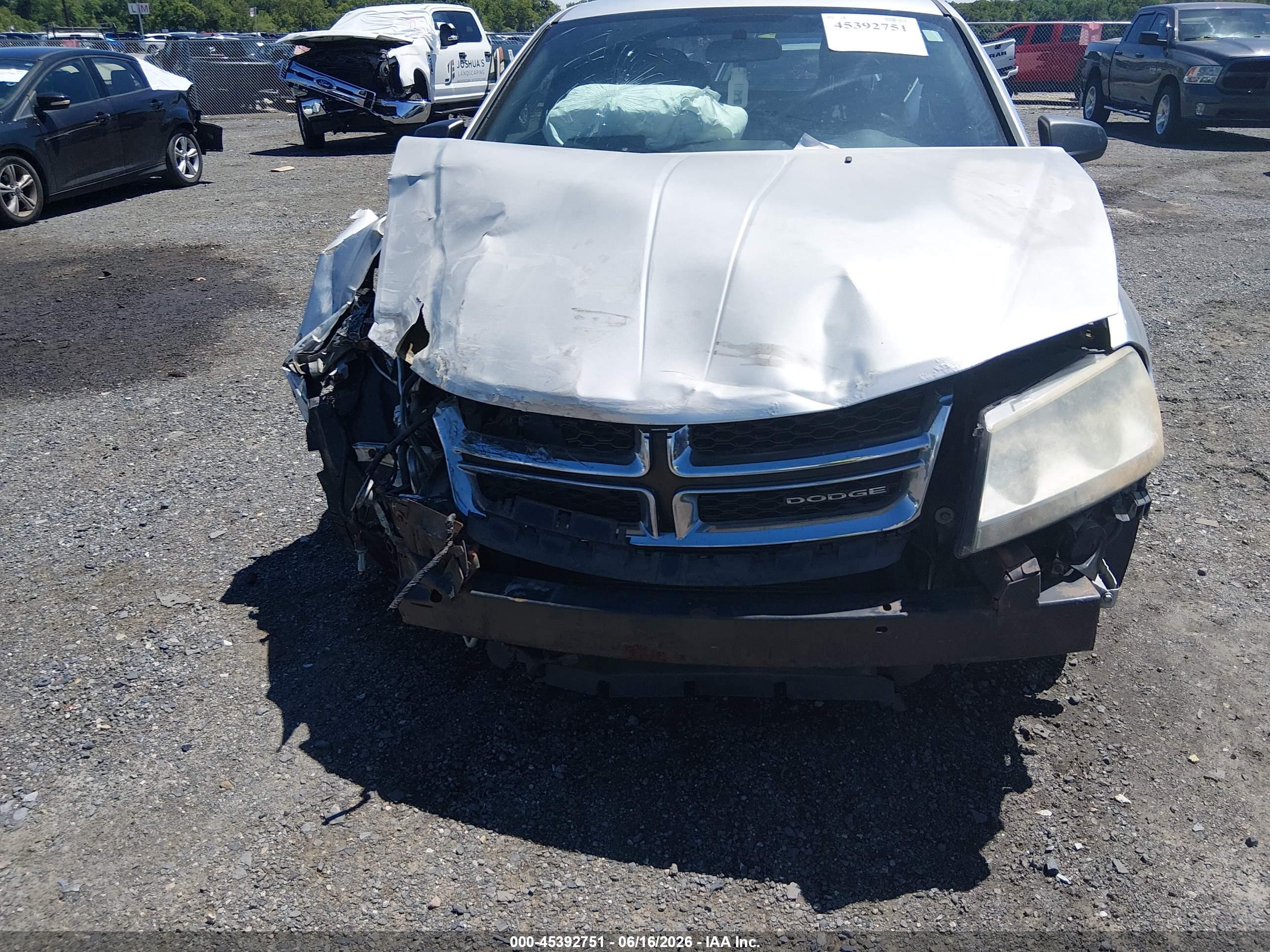 2012 Dodge Avenger Se Silver vin: 1C3CDZAB9CN141635