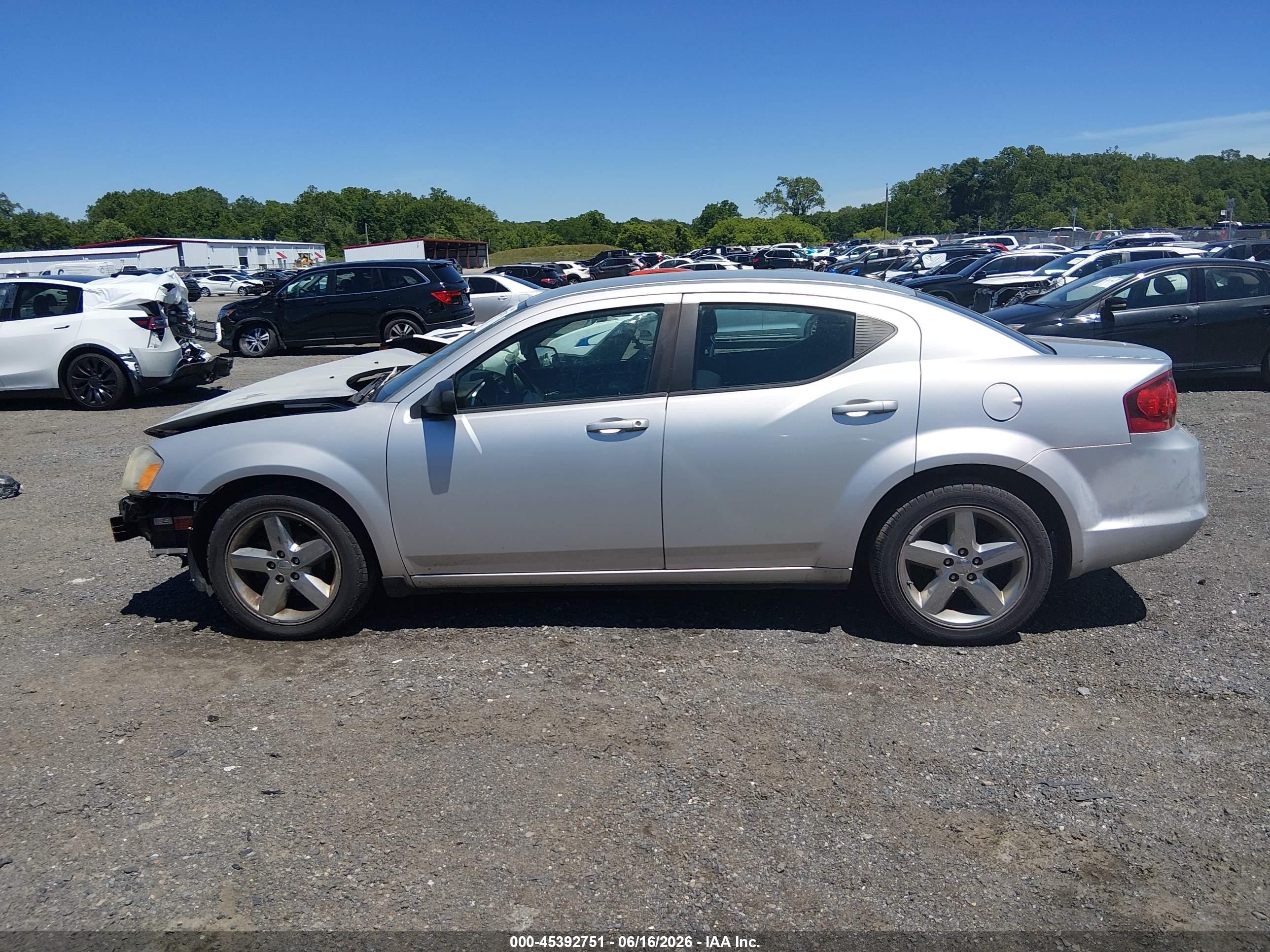 2012 Dodge Avenger Se Silver vin: 1C3CDZAB9CN141635