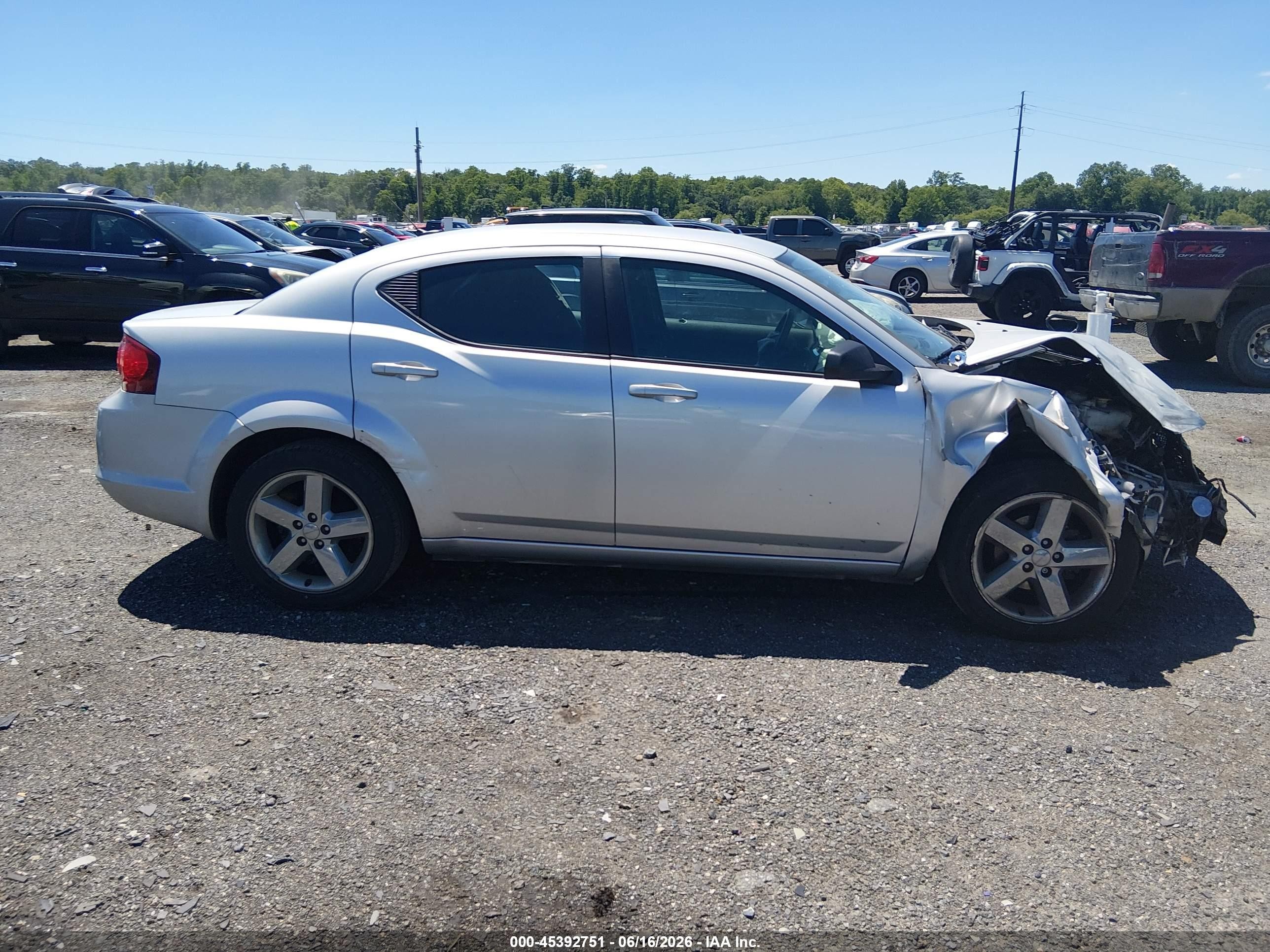 2012 Dodge Avenger Se Silver vin: 1C3CDZAB9CN141635
