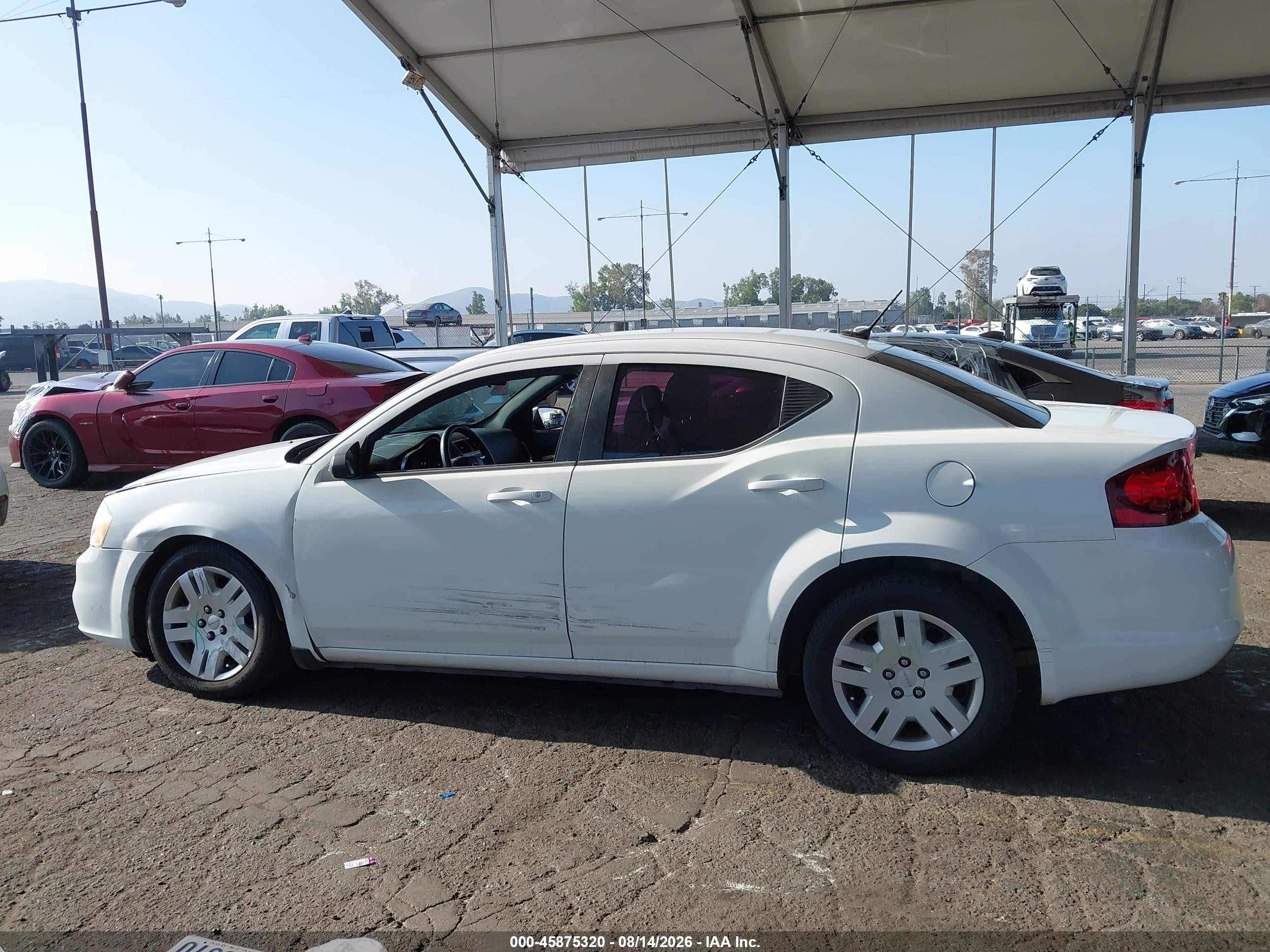 2012 Dodge Avenger Se White vin: 1C3CDZAB9CN214020