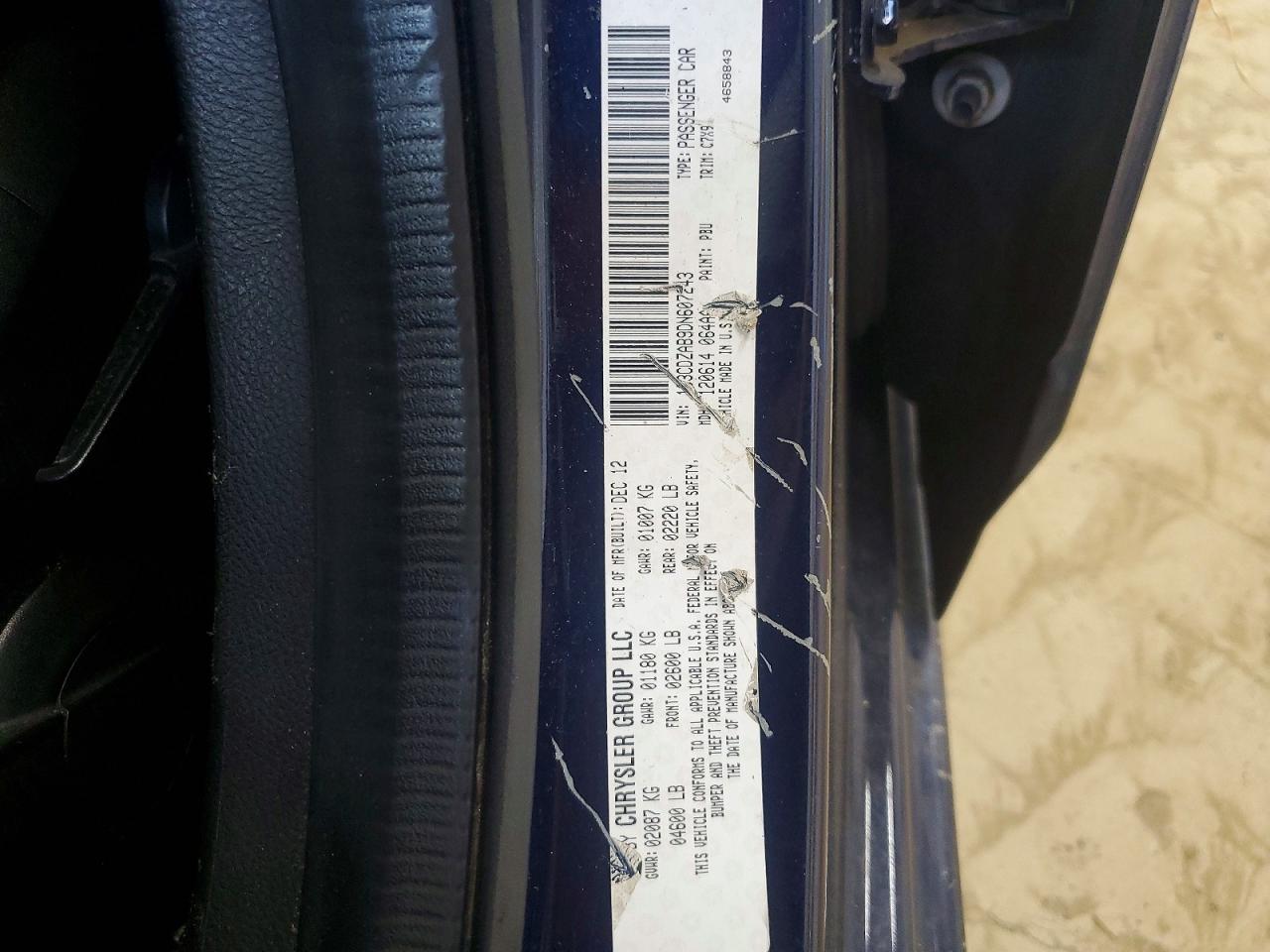 2013 Dodge Avenger Se Blue vin: 1C3CDZAB9DN607243