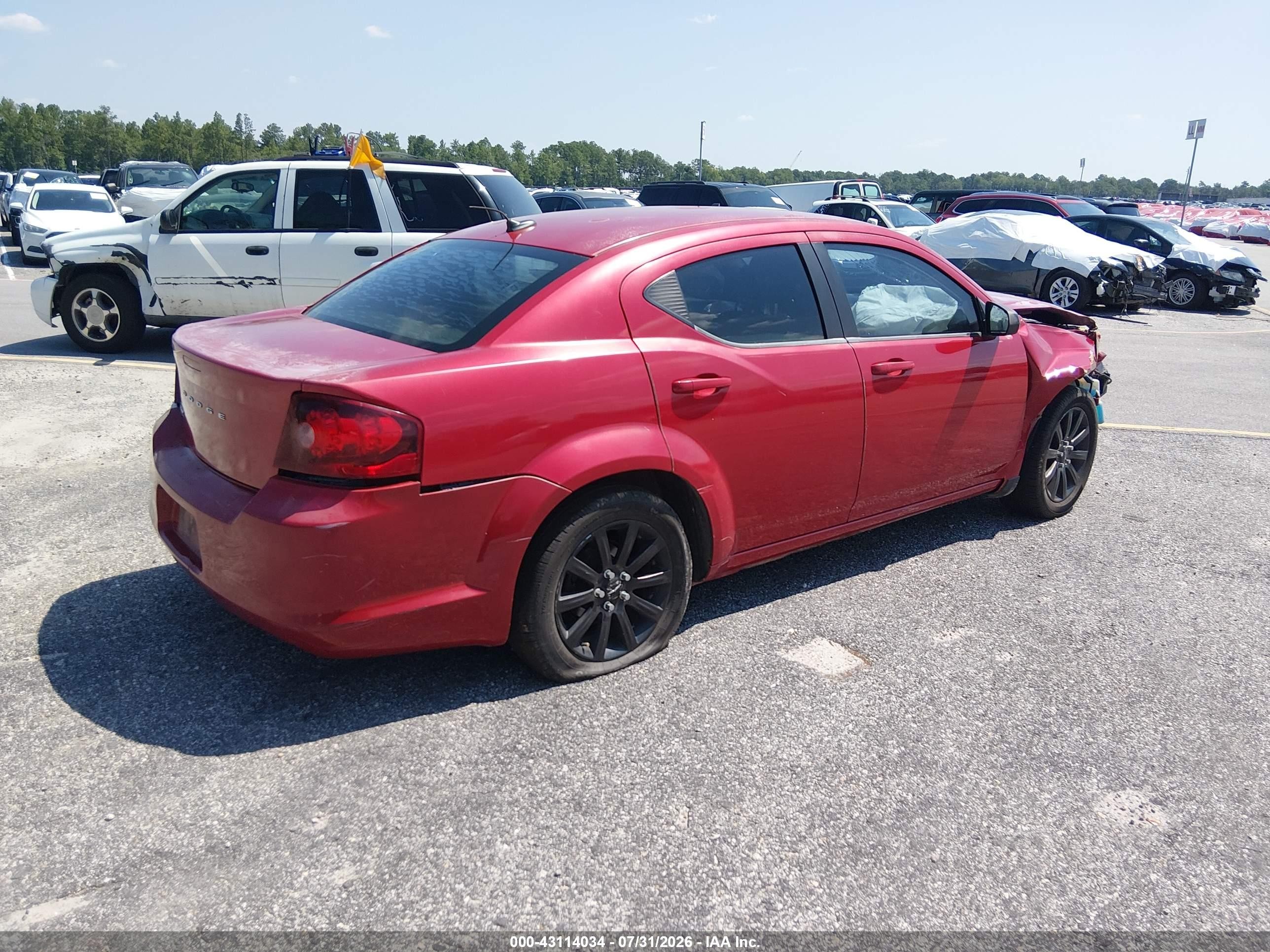 2013 Dodge Avenger Se Red vin: 1C3CDZAB9DN630103
