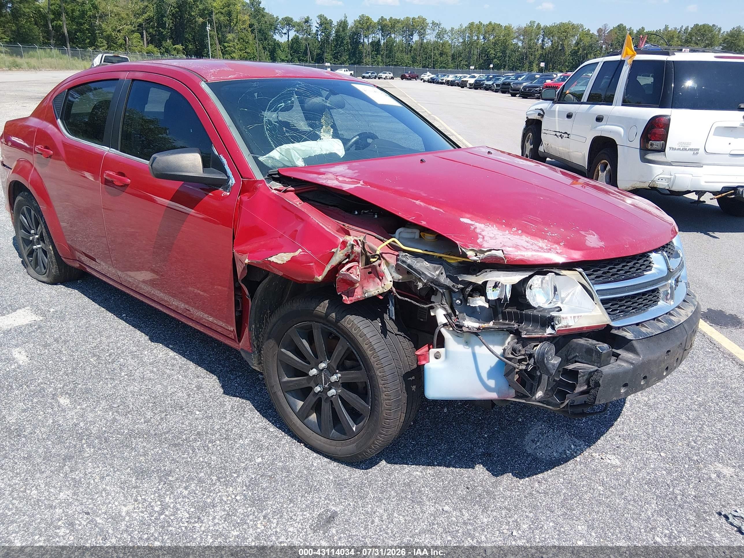 2013 Dodge Avenger Se Red vin: 1C3CDZAB9DN630103