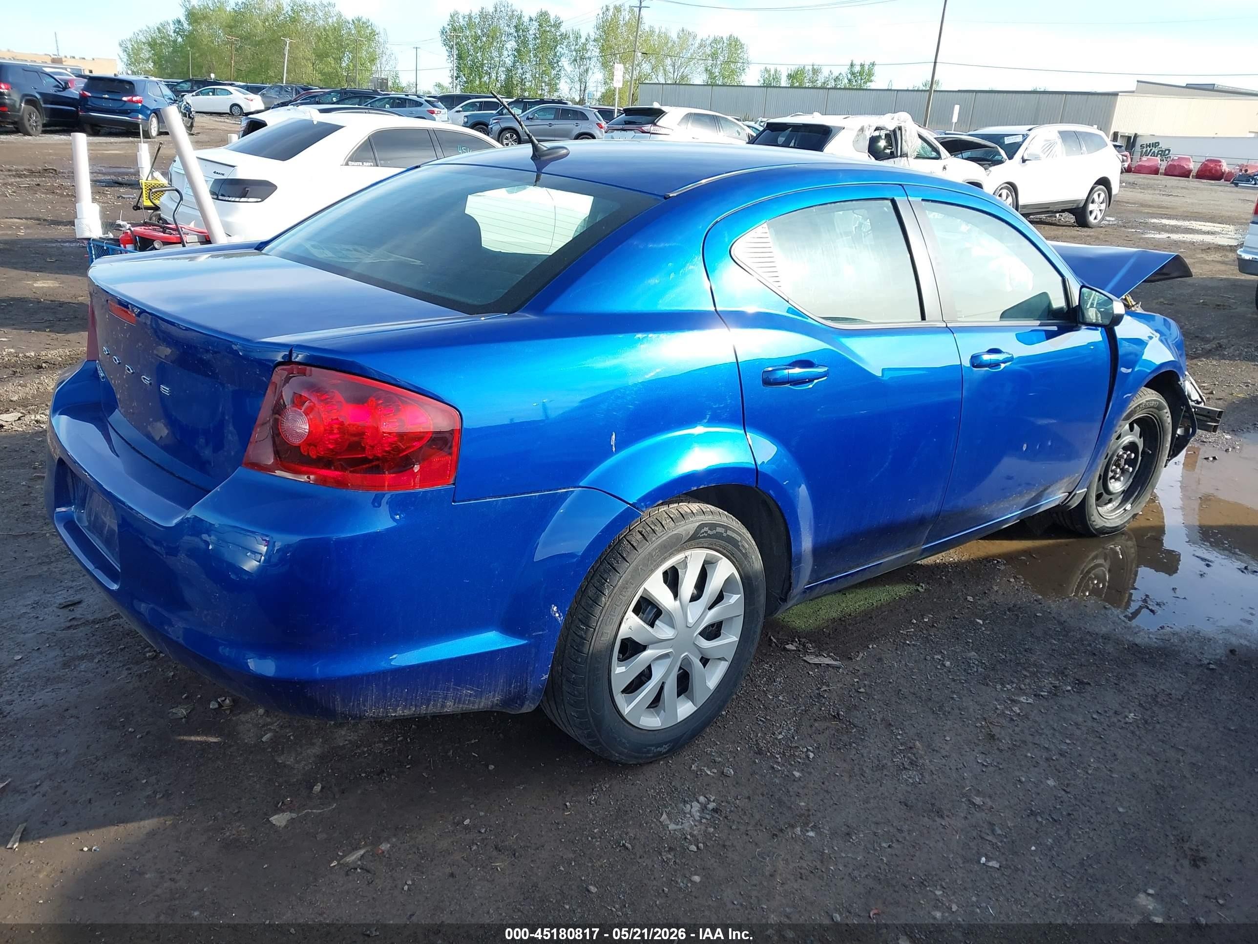 2013 Dodge Avenger Se Blue vin: 1C3CDZAB9DN677163