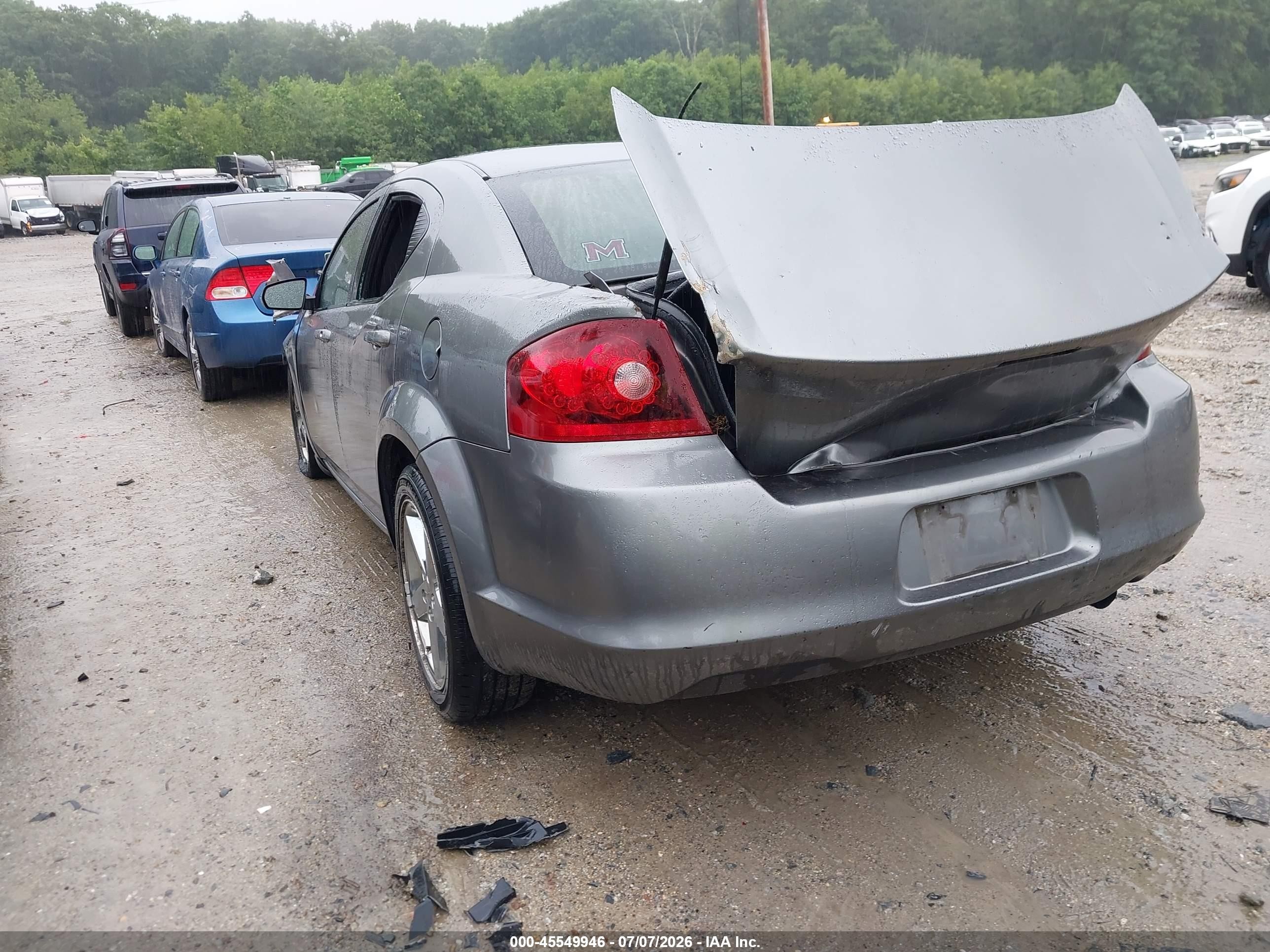 2013 Dodge Avenger Se Gray vin: 1C3CDZAB9DN700666