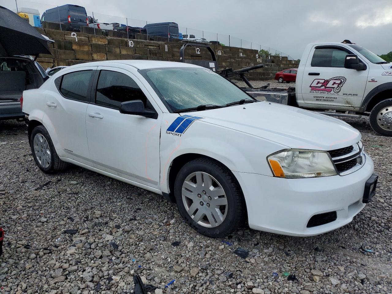 2014 Dodge Avenger Se White vin: 1C3CDZAB9EN112980