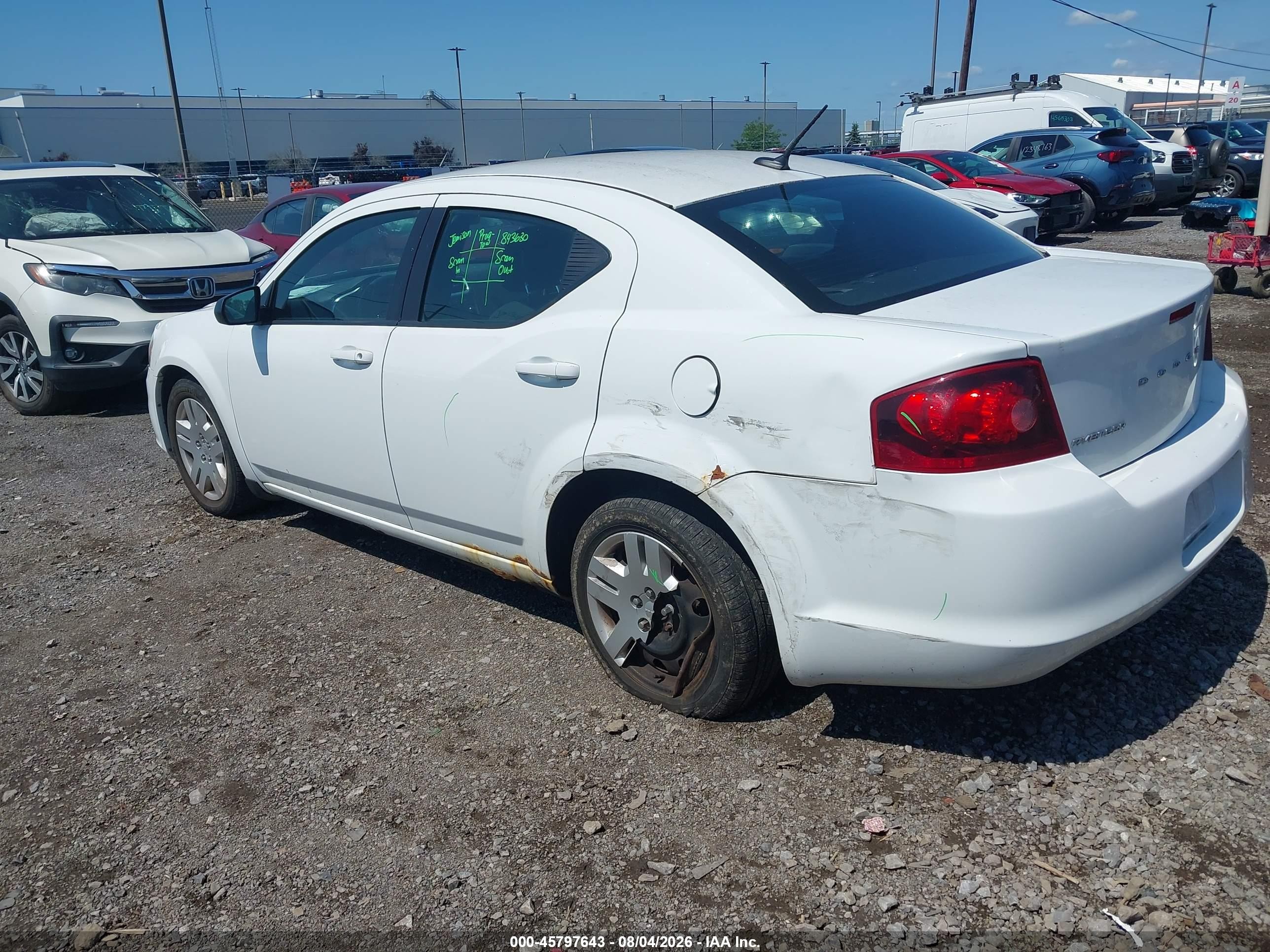 2014 Dodge Avenger Se White vin: 1C3CDZAB9EN221701