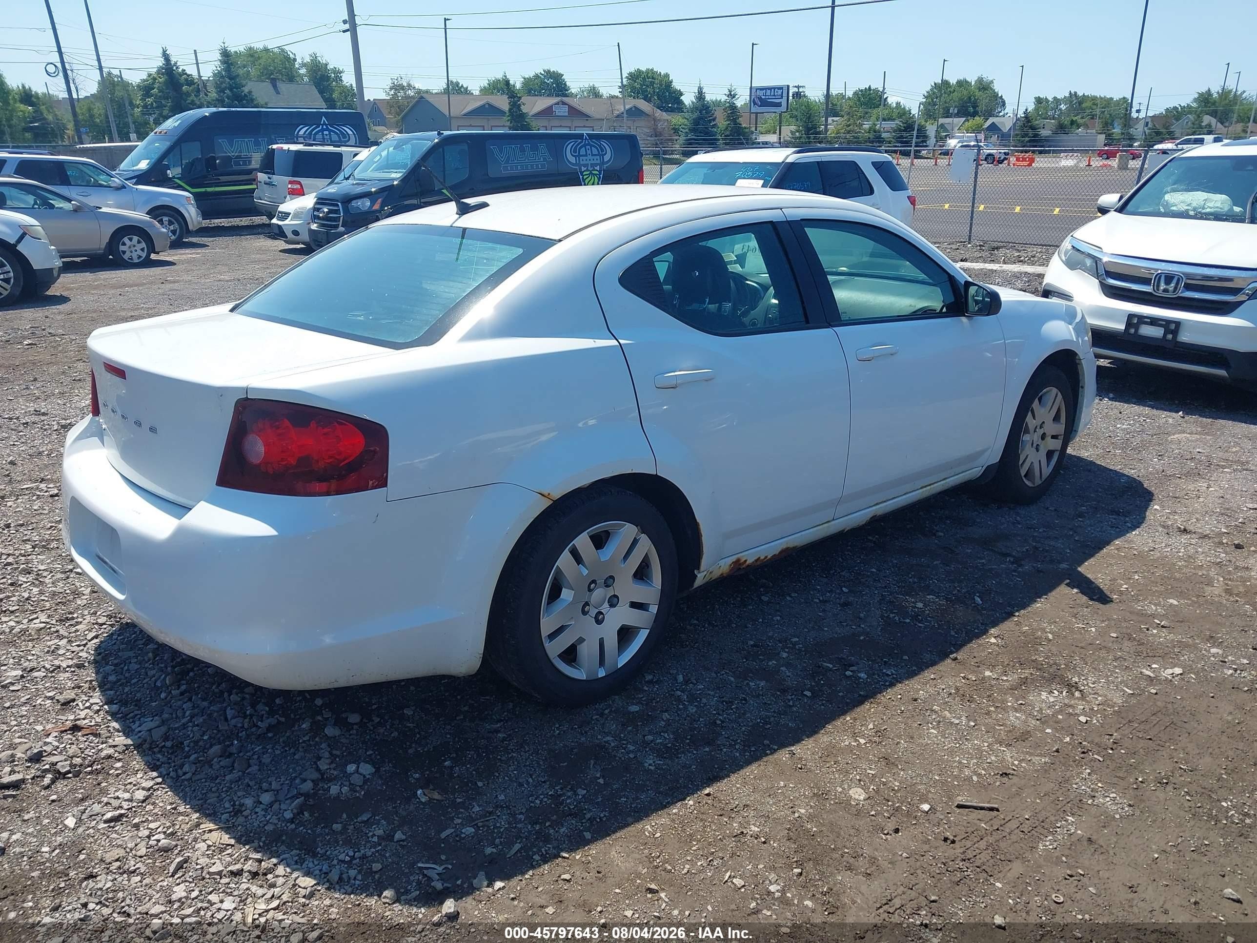 2014 Dodge Avenger Se White vin: 1C3CDZAB9EN221701