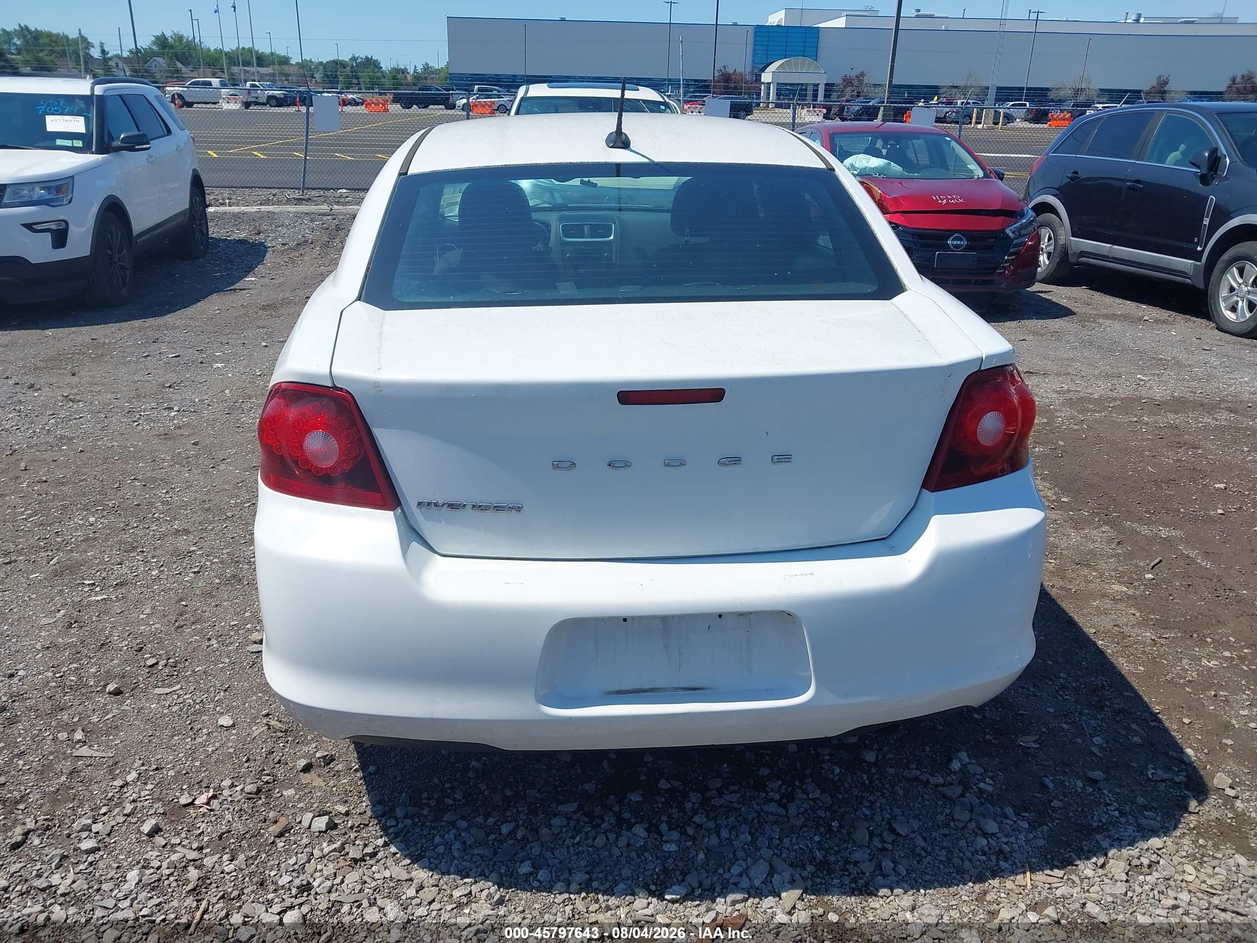 2014 Dodge Avenger Se White vin: 1C3CDZAB9EN221701