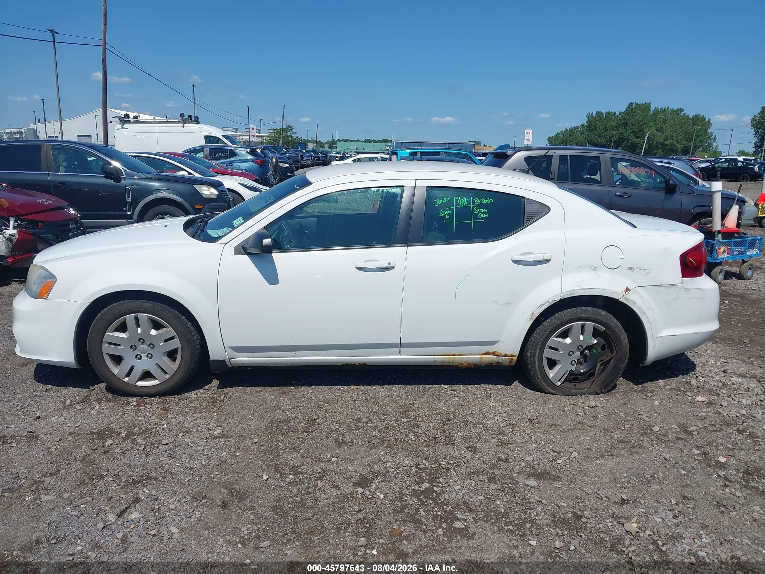 2014 Dodge Avenger Se White vin: 1C3CDZAB9EN221701