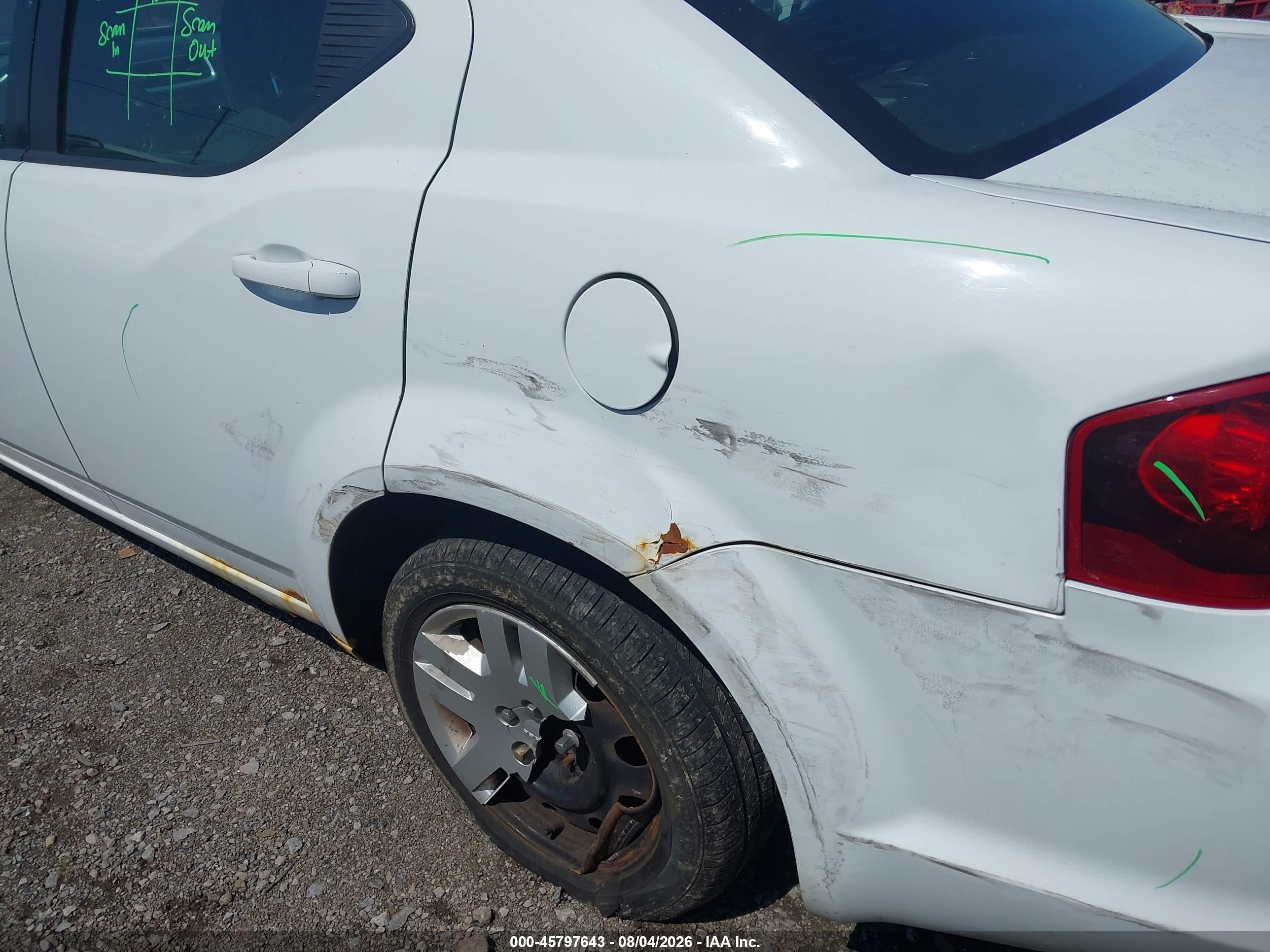 2014 Dodge Avenger Se White vin: 1C3CDZAB9EN221701