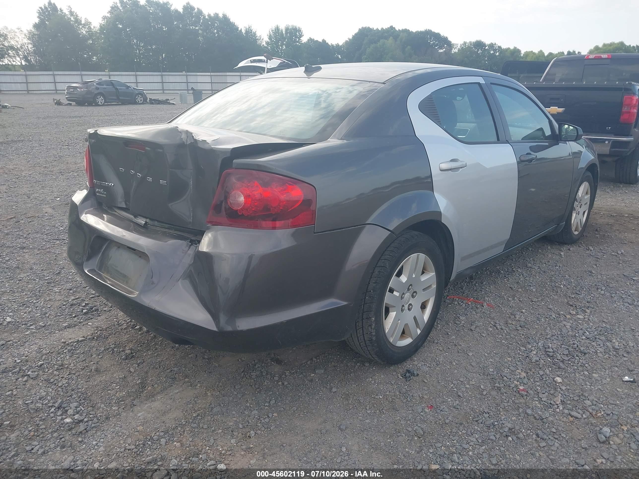 2014 Dodge Avenger Se Gray vin: 1C3CDZAB9EN225490