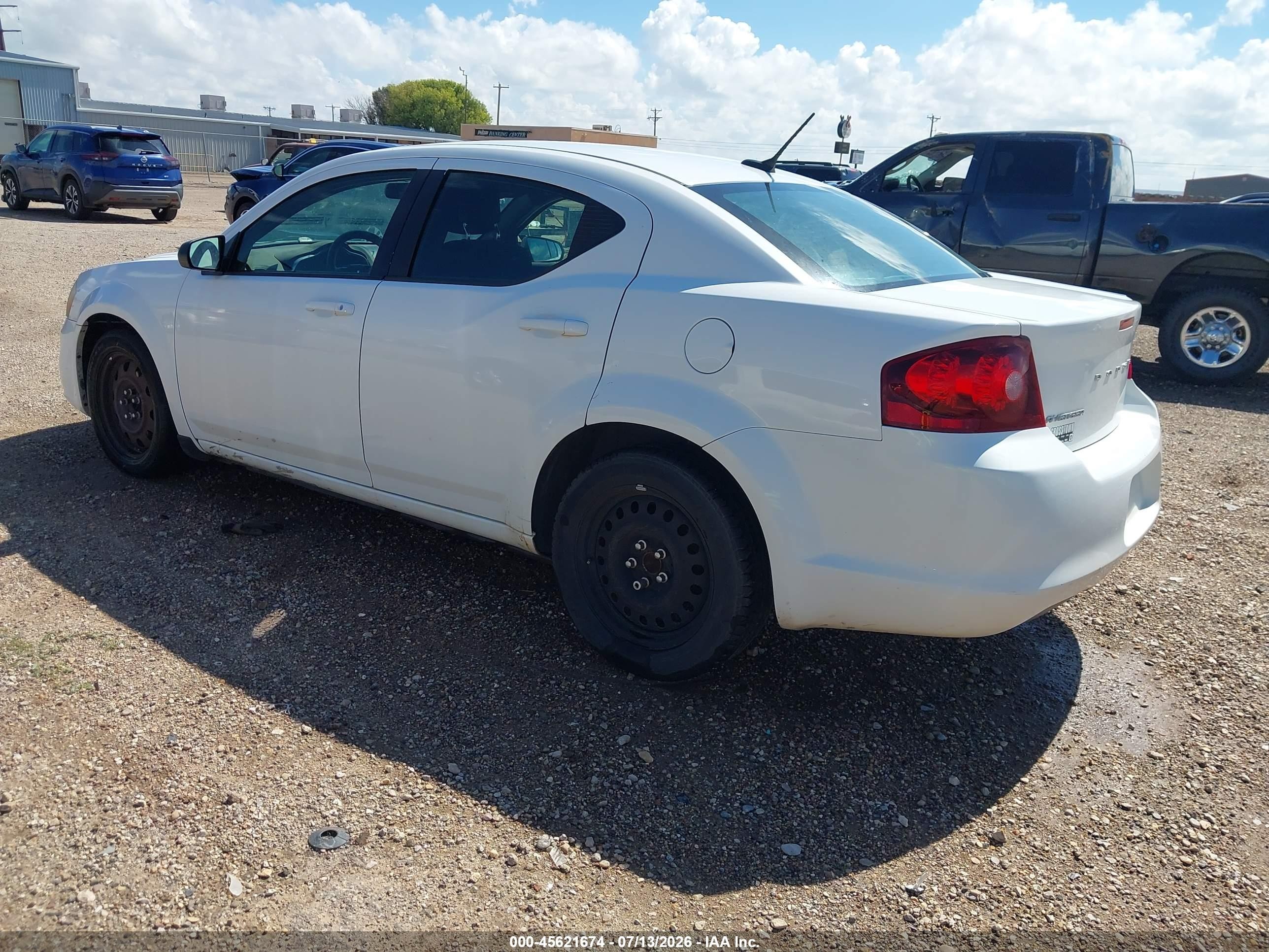 2014 Dodge Avenger Se White vin: 1C3CDZAB9EN229054