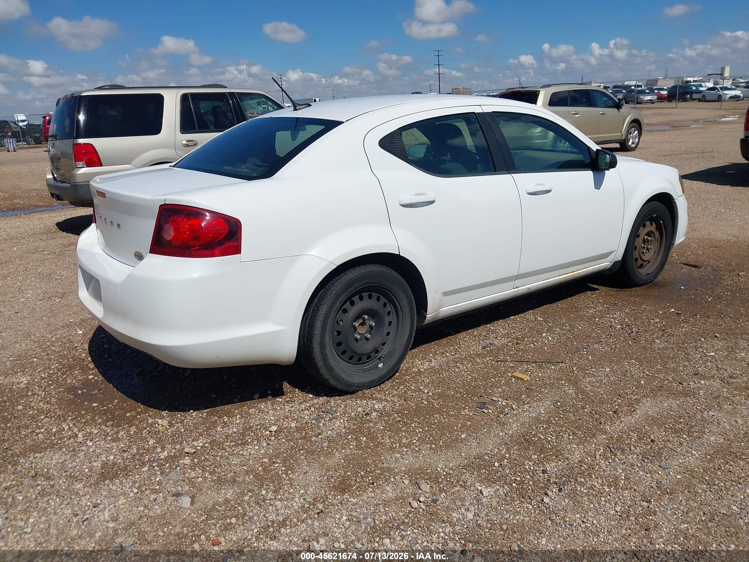 2014 Dodge Avenger Se White vin: 1C3CDZAB9EN229054