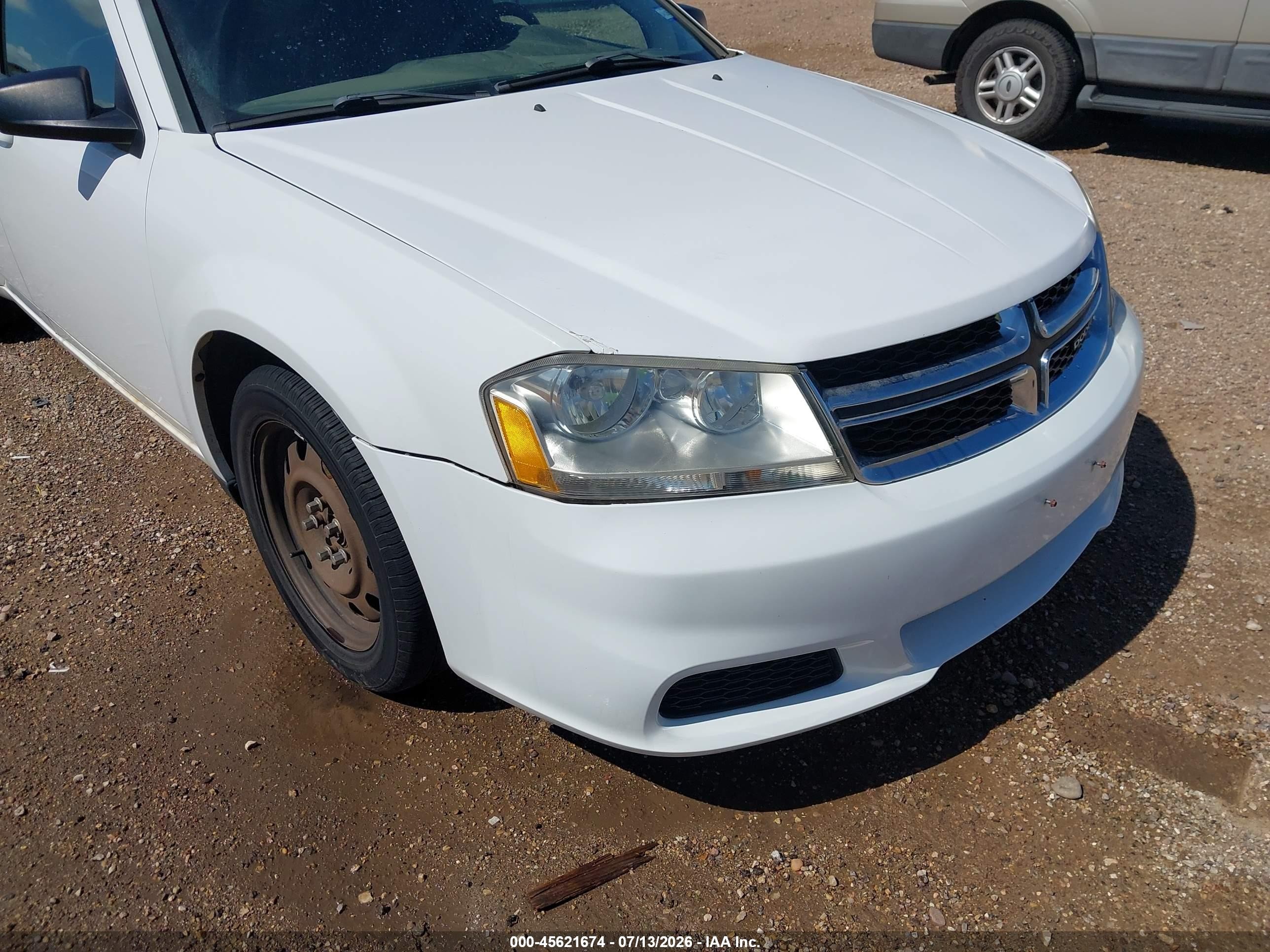 2014 Dodge Avenger Se White vin: 1C3CDZAB9EN229054