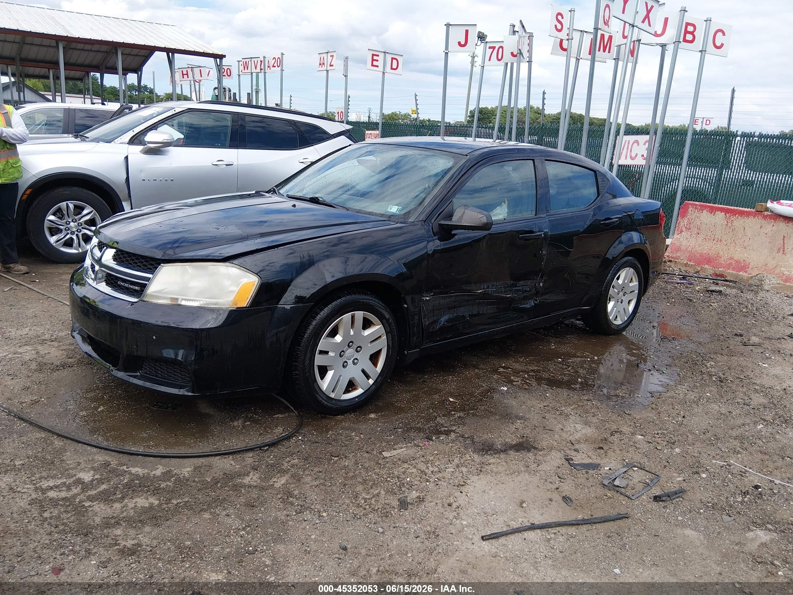 2012 Dodge Avenger Se Black vin: 1C3CDZABXCN122740