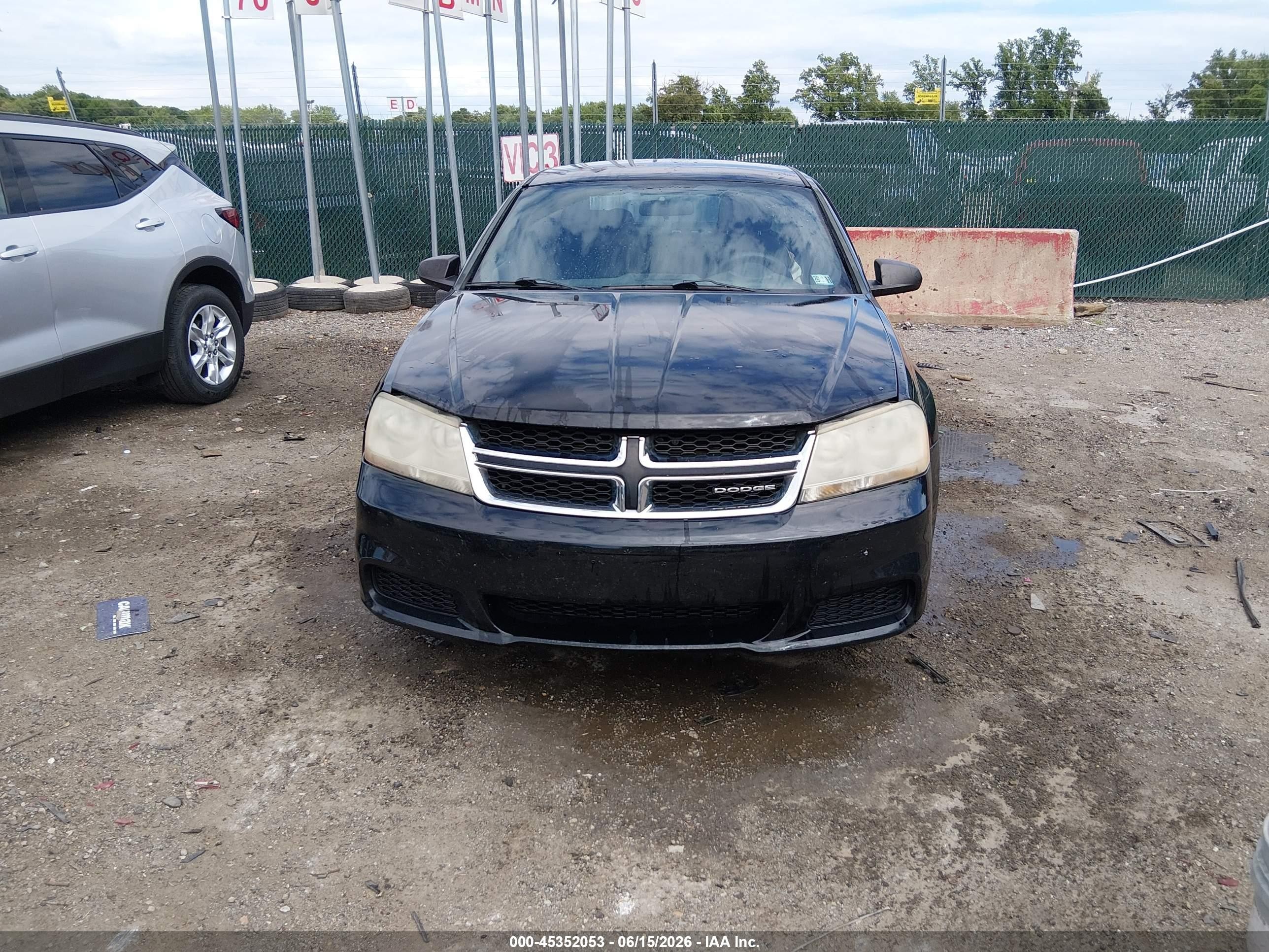2012 Dodge Avenger Se Black vin: 1C3CDZABXCN122740