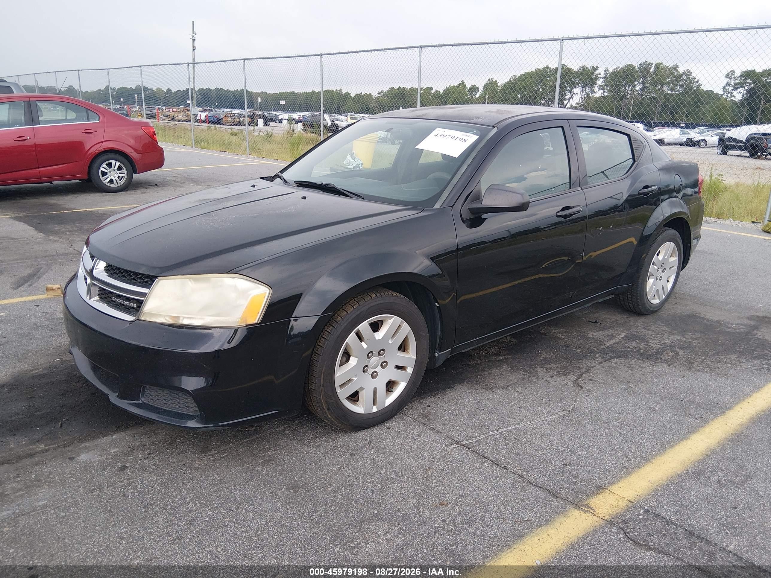 2012 Dodge Avenger Se Black vin: 1C3CDZABXCN150831