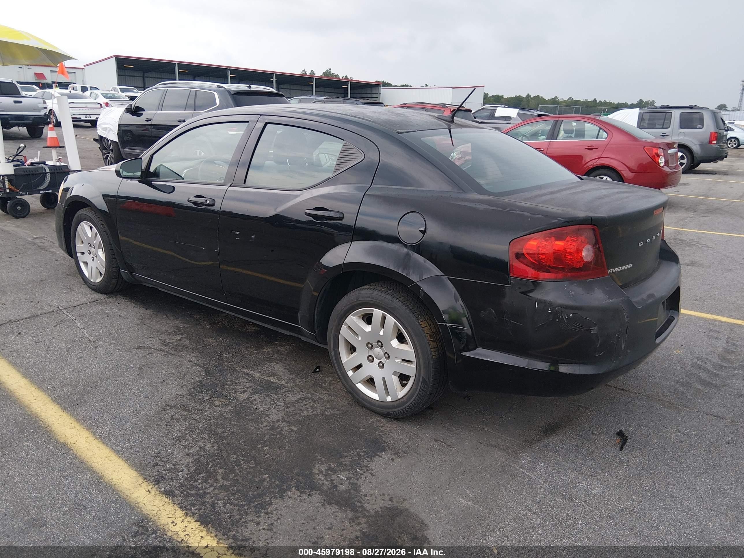 2012 Dodge Avenger Se Black vin: 1C3CDZABXCN150831