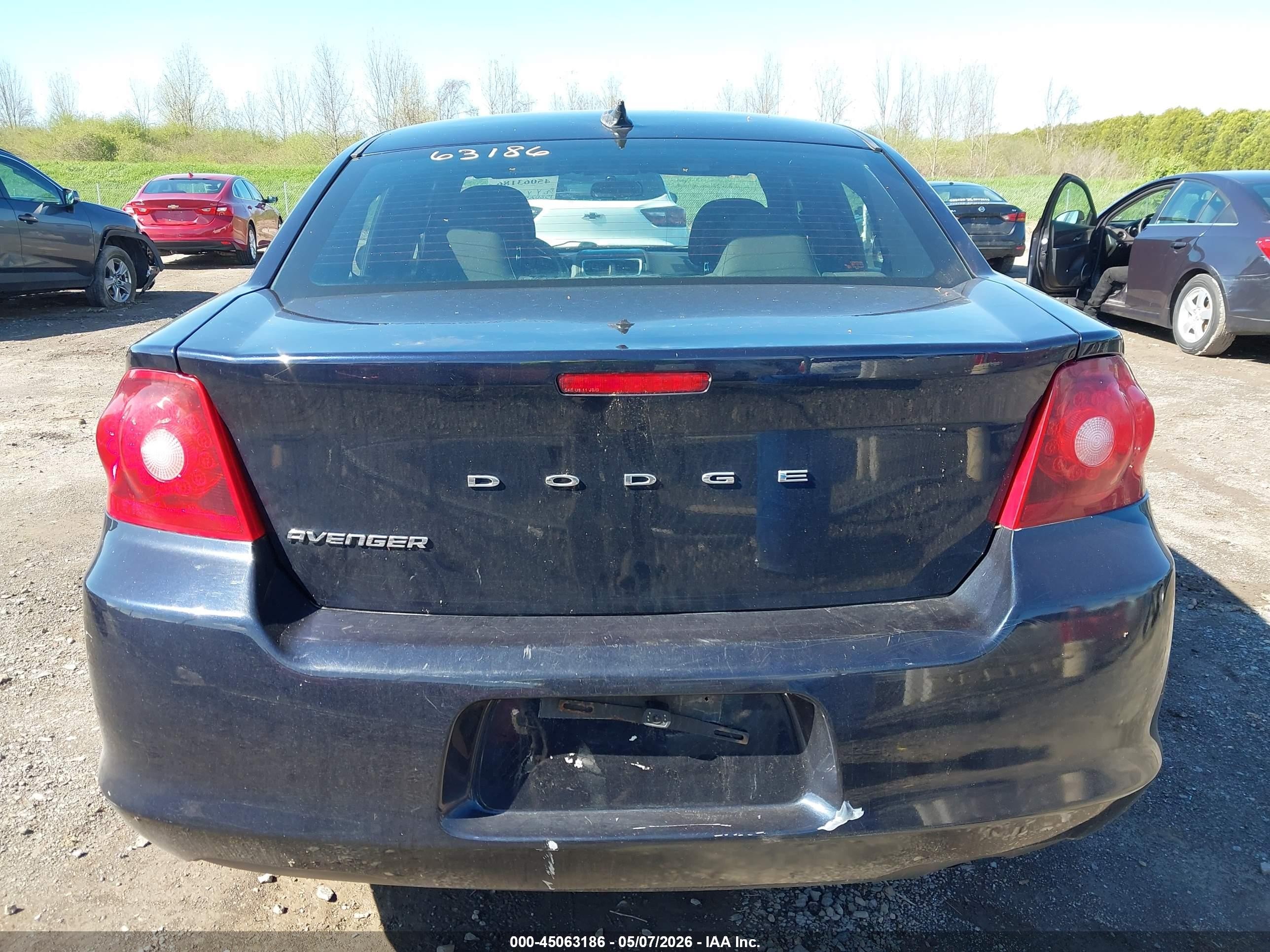 2012 Dodge Avenger Se Black vin: 1C3CDZABXCN165250