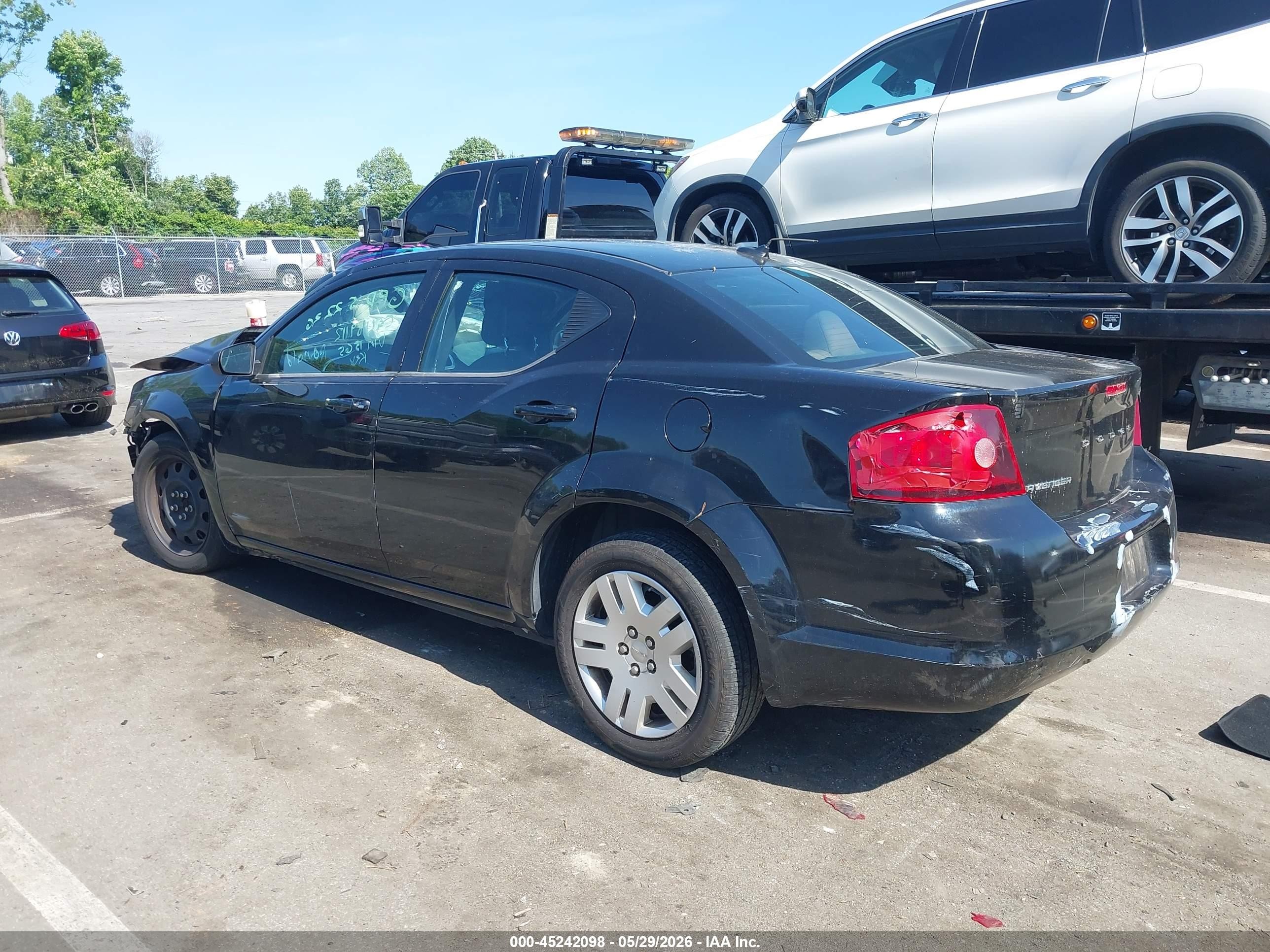 2012 Dodge Avenger Se Black vin: 1C3CDZABXCN171565