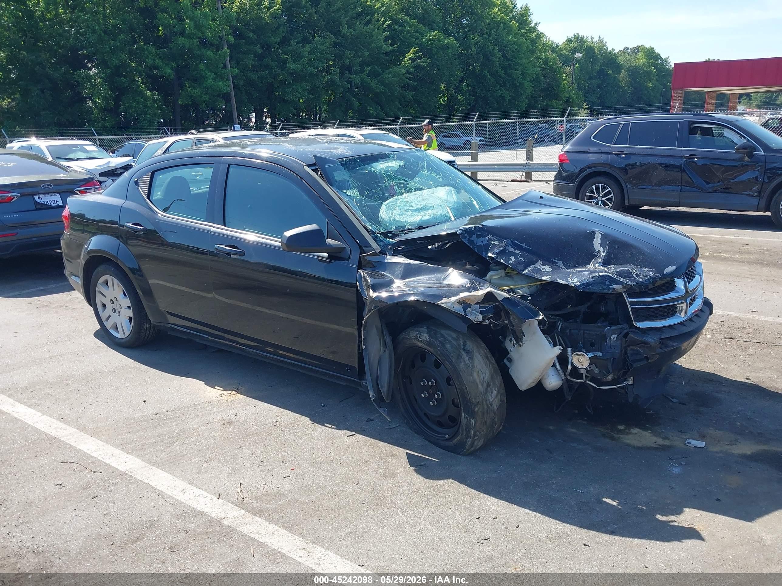 2012 Dodge Avenger Se Black vin: 1C3CDZABXCN171565