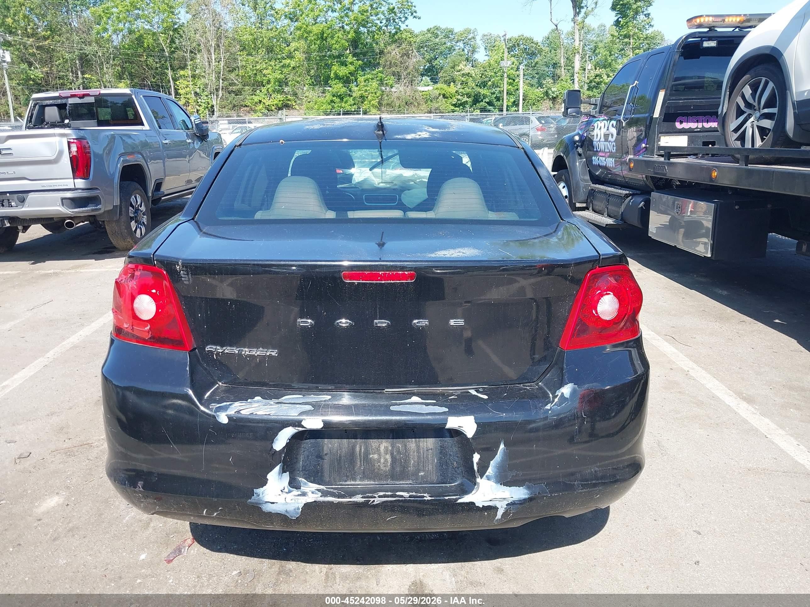 2012 Dodge Avenger Se Black vin: 1C3CDZABXCN171565