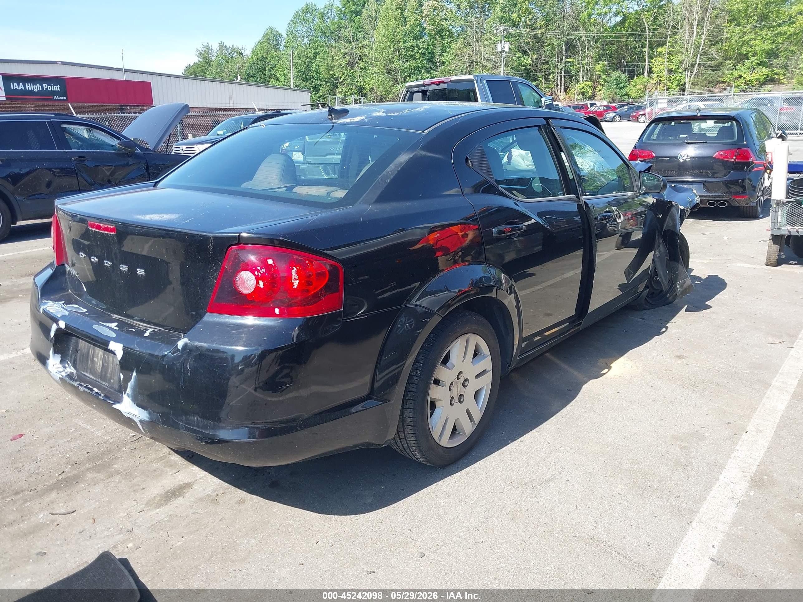 2012 Dodge Avenger Se Black vin: 1C3CDZABXCN171565